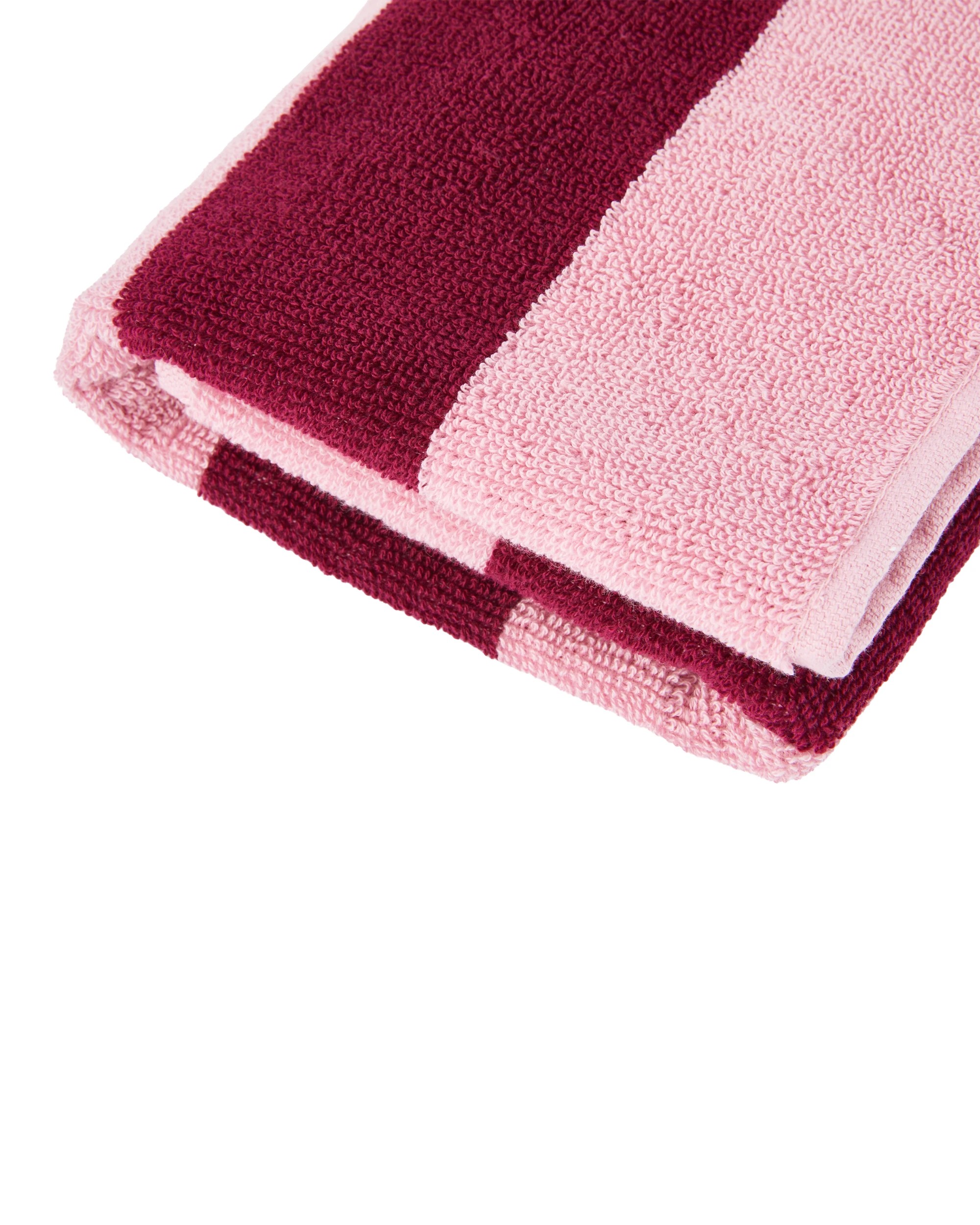 4 Stripe Cotton Hand Towel - Berry, 4 of 5