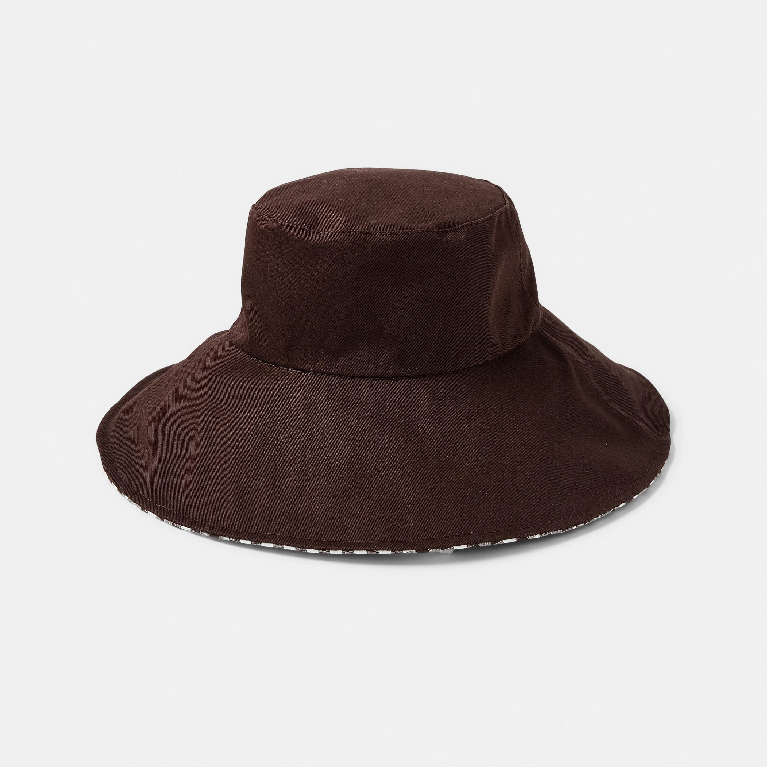 2 Wide Reversible Bucket Hat Choc Ging, 2 of 4