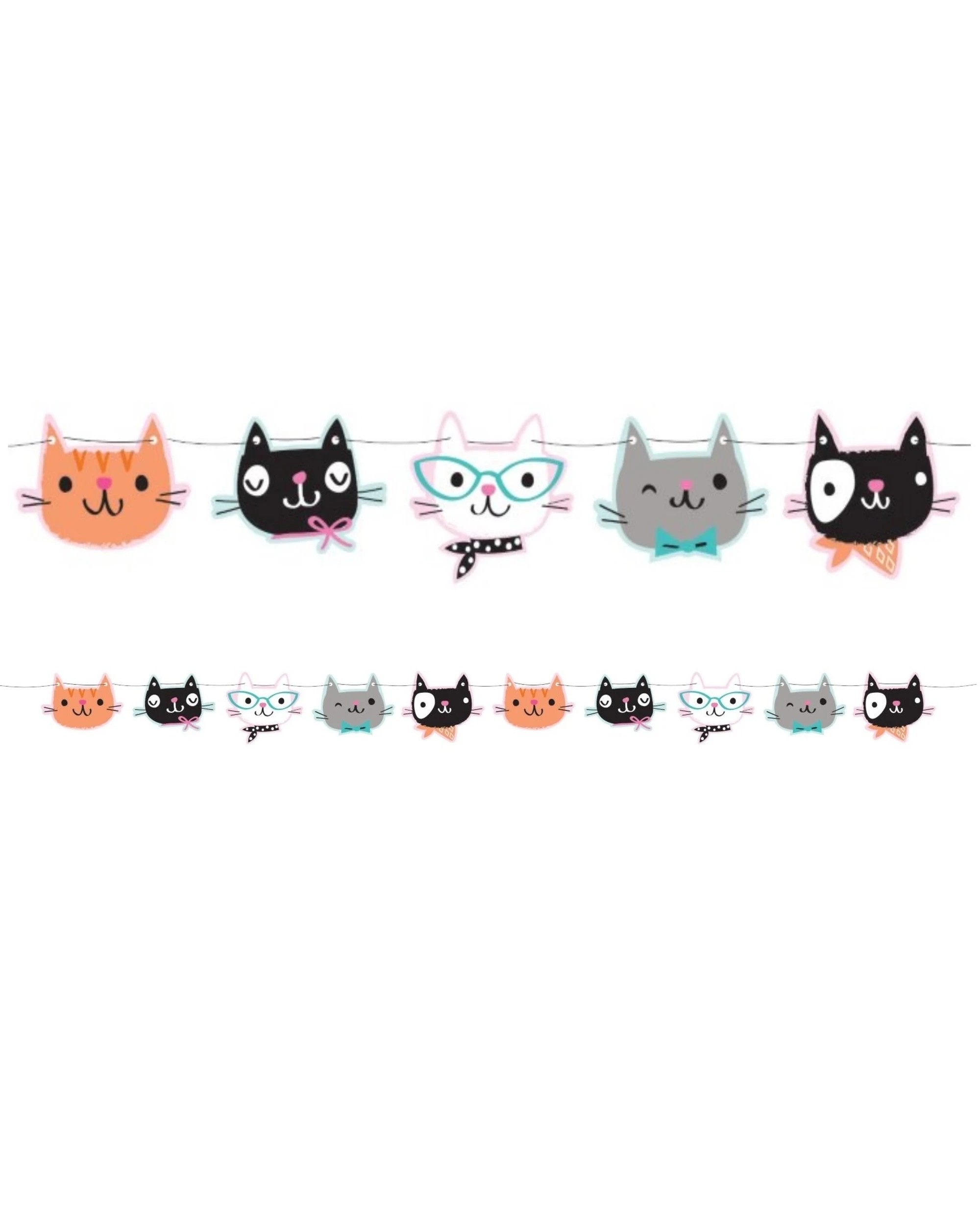 1 Creative Converting Purr fect Party Garland Banner - Multi, 1 of 1