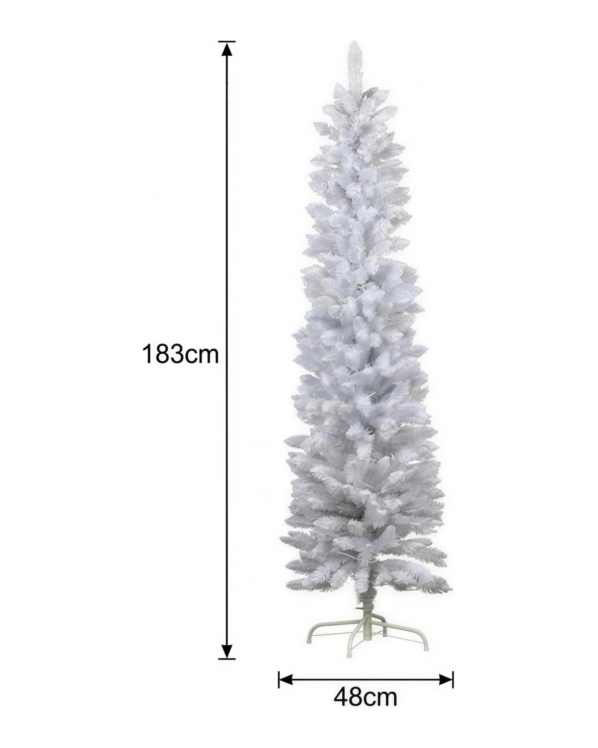 2 Christabelle 1.8m White Fairy Floss Christmas Tree - Slim Flocked Pre-Lit RGB LED, 20 Modes, Hinged Branches - White, 2 of 4