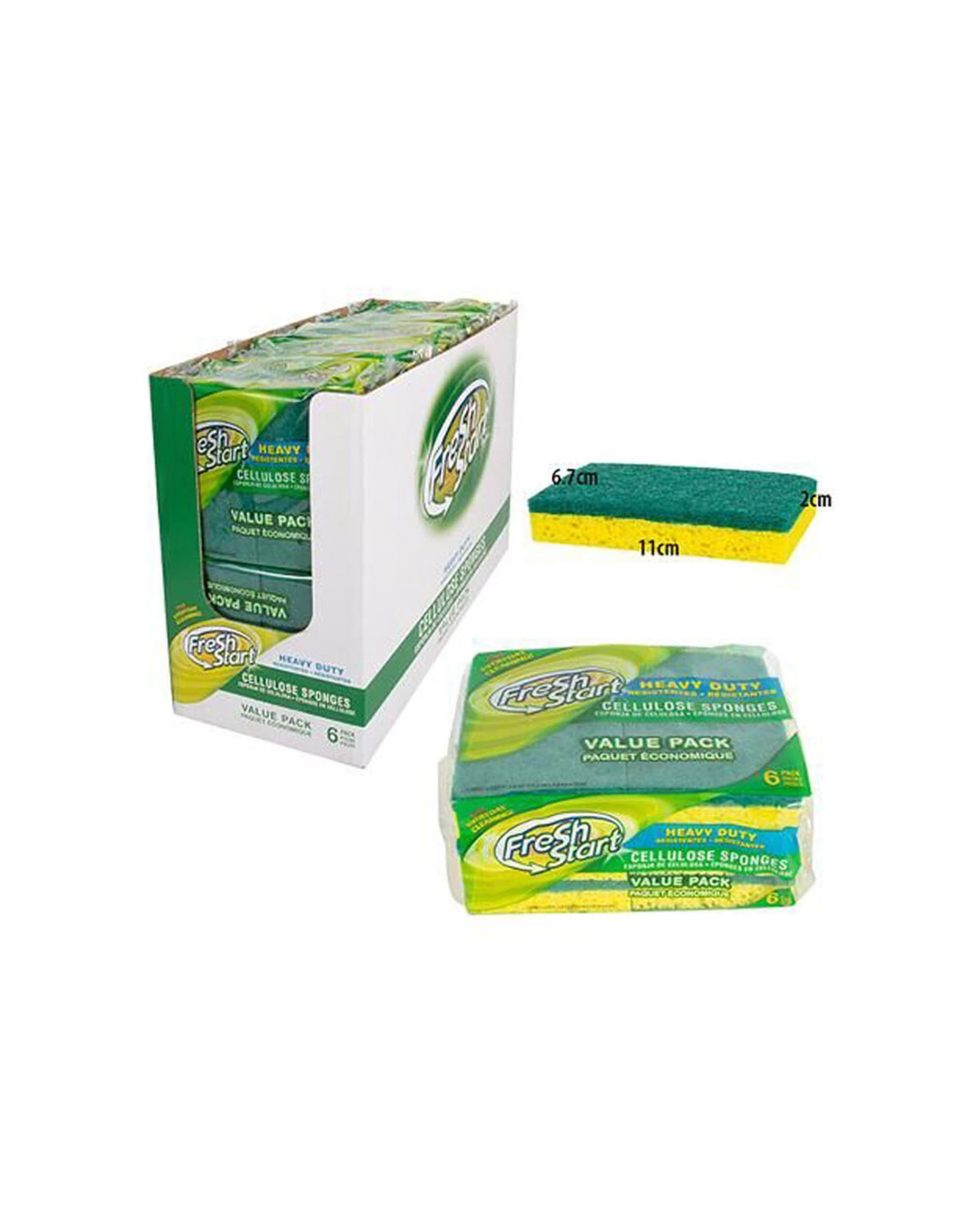 5 Fresh Start 5x 6pc Heavy Duty Cellulose Dishwashing Sponge Scour Pad Value - Multi, 5 of 5