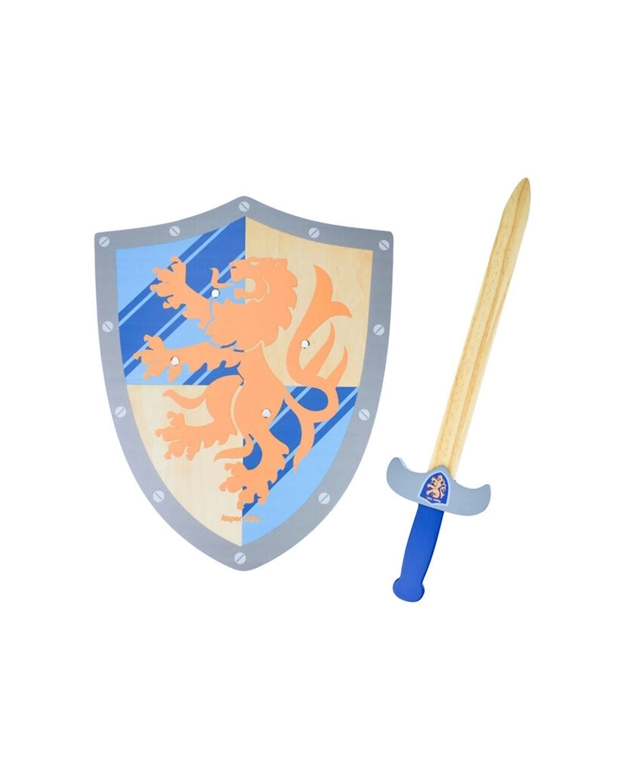 2 Kaper Kidz Wooden Sword & Shield Lion Theme Role Playing Toy - Multi, 2 of 5