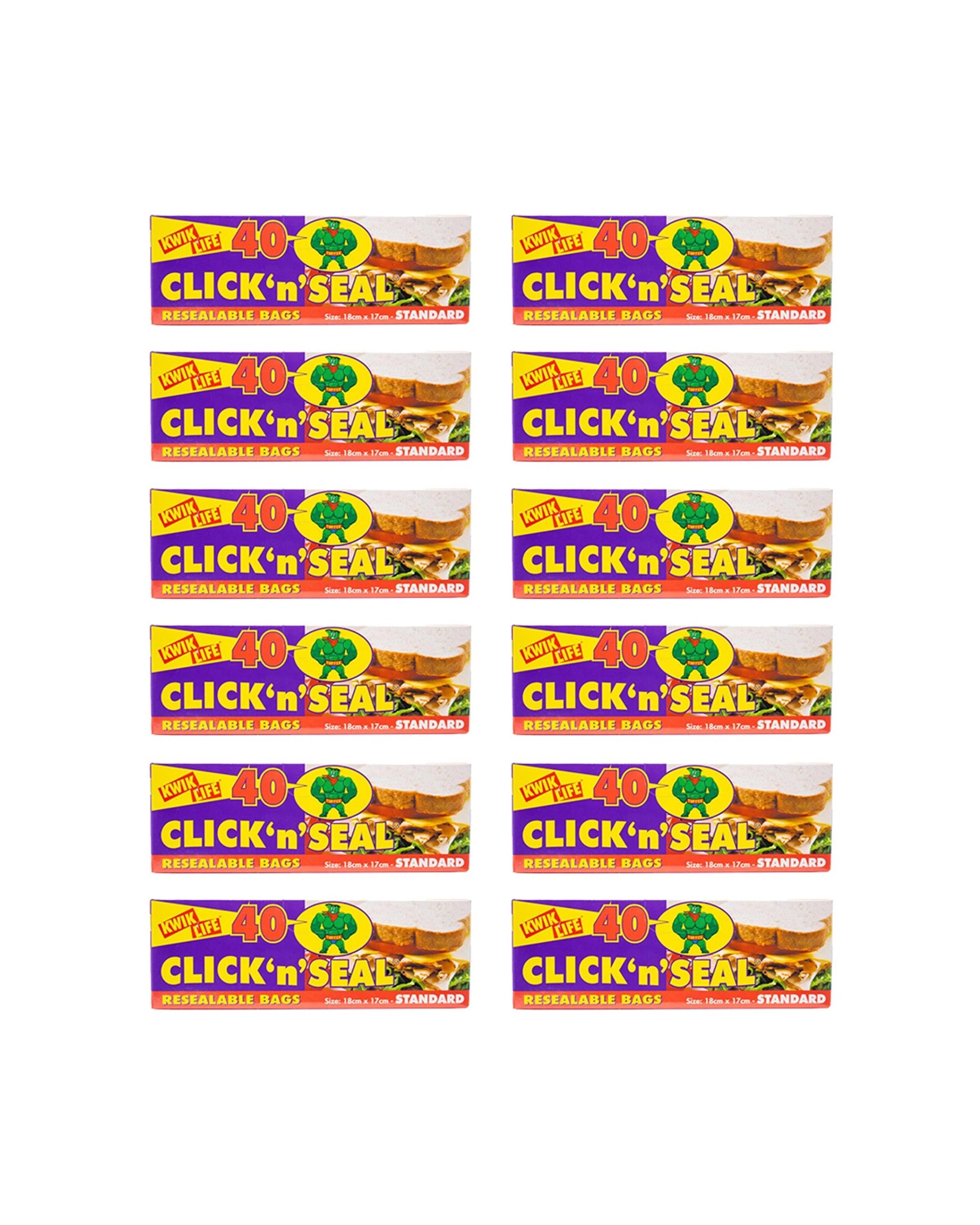 1 Kwik Life 480pc Click N Seal Resealable Sandwich Bags Standard 18x17cm - Multi, 1 of 3