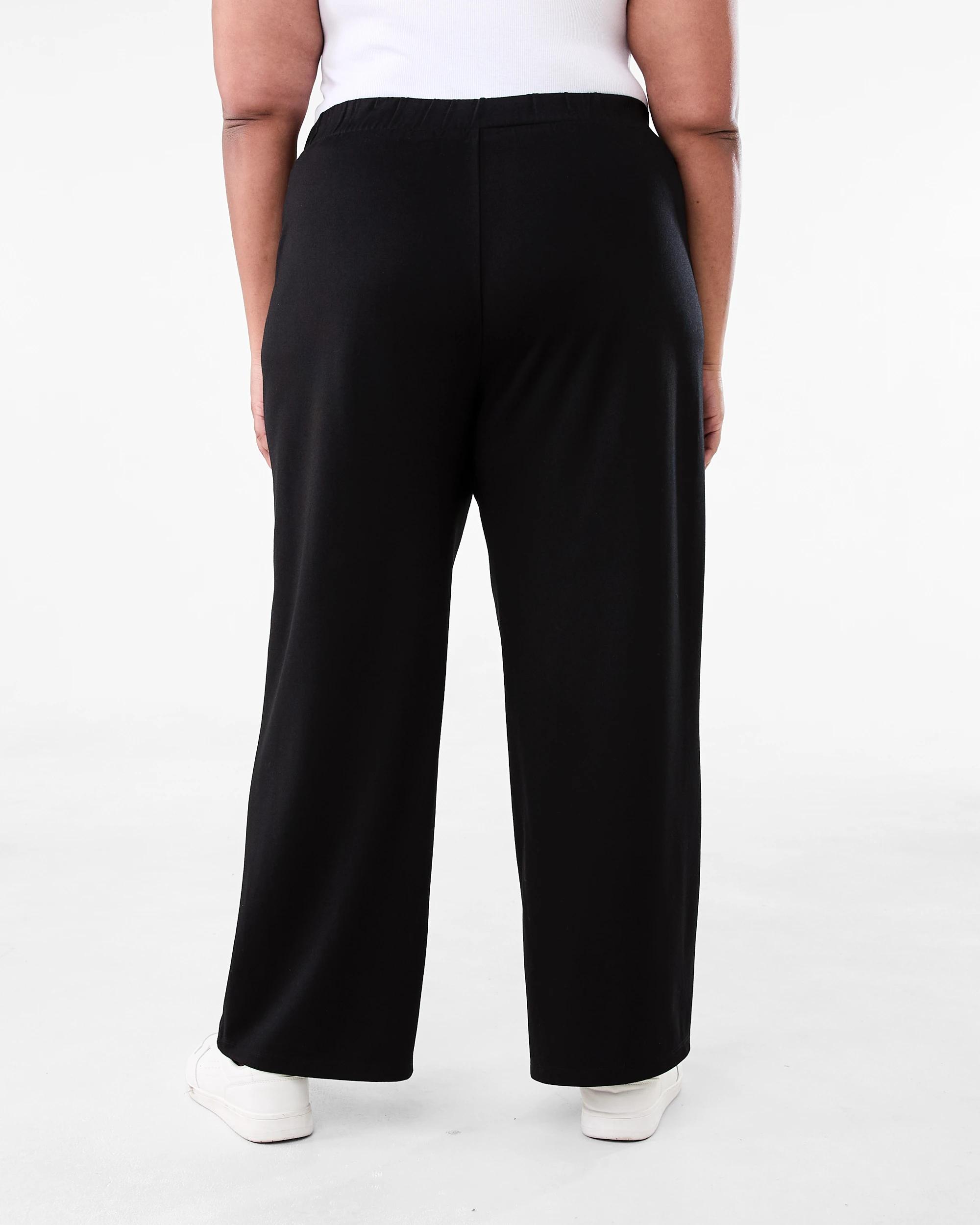 3 Curve Ponte Wide Leg Pants Black, 3 of 4