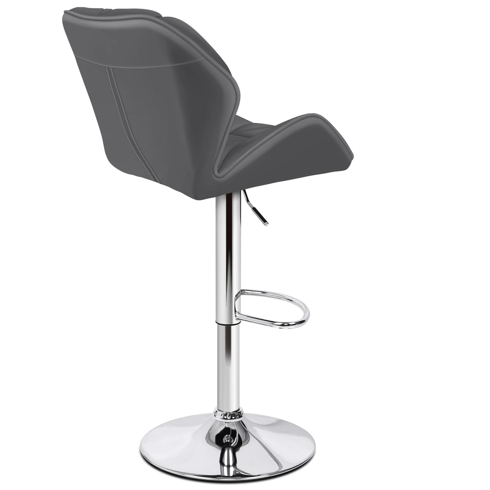 3 Alfordson 4x Kitchen Bar Stools Swivel Bar Stool Leather Chairs Willa - Grey, 3 of 10