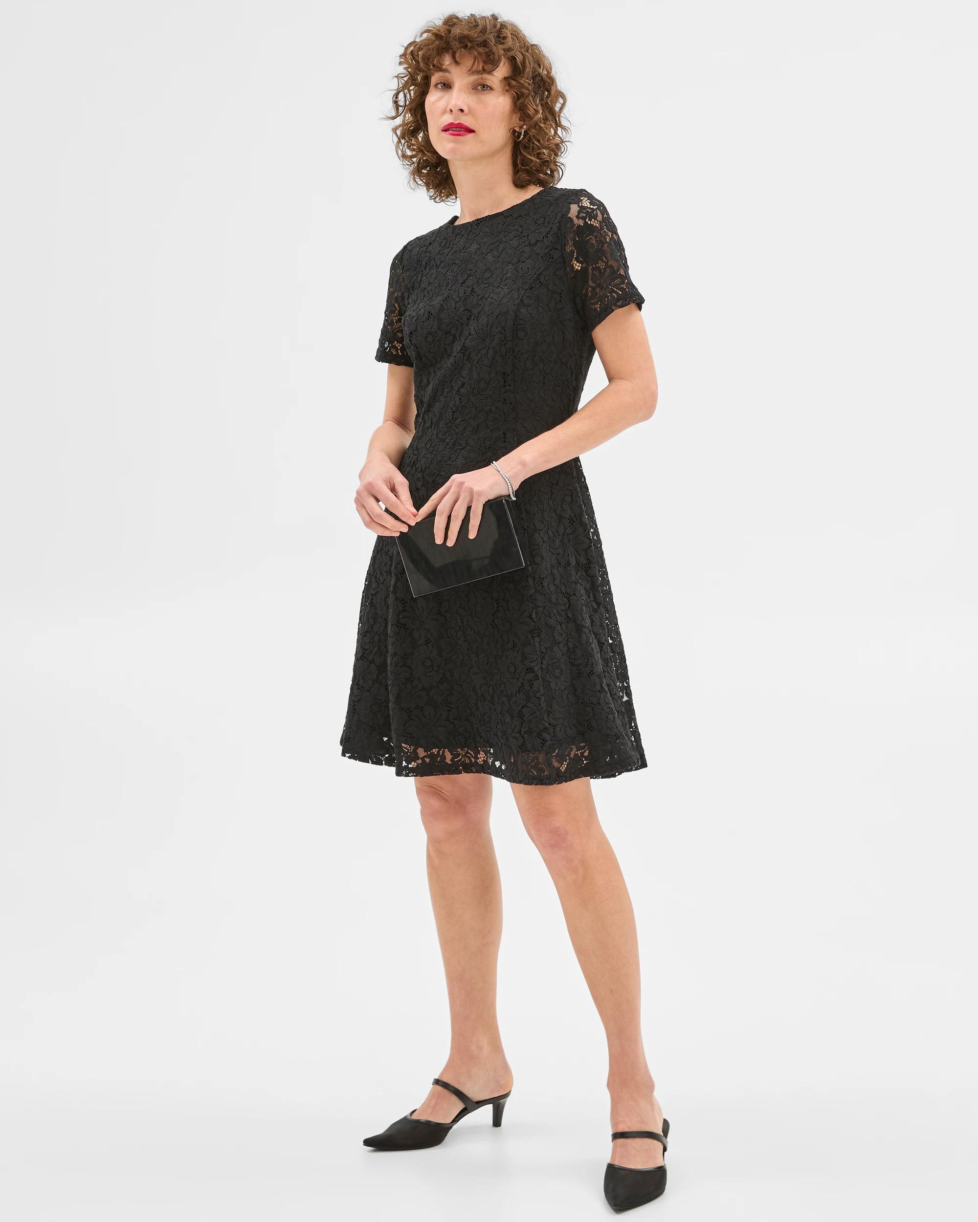 1 Lace Mini Dress - Preview BLACK, 1 of 6