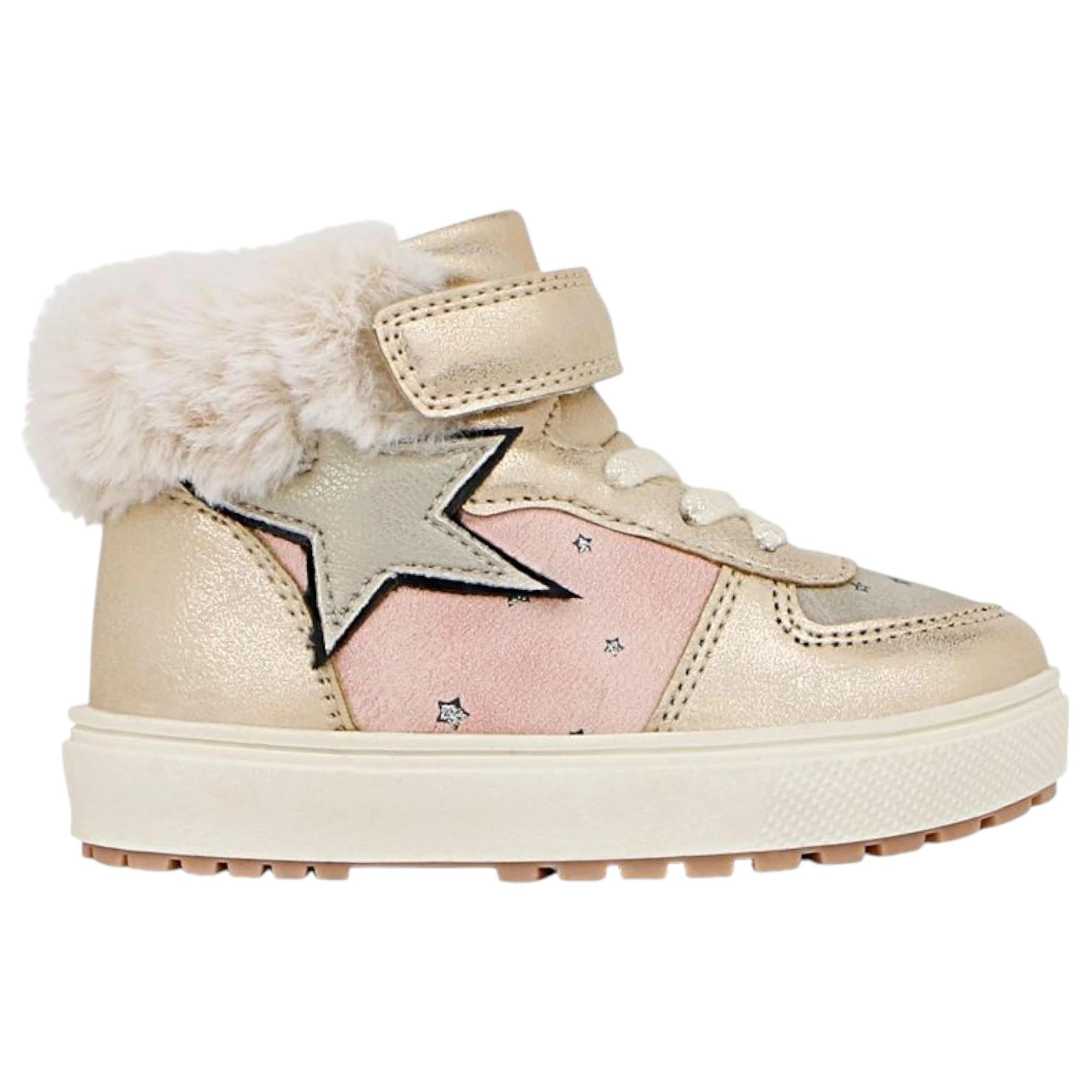2 Grosby Geinie Star Rose Gold Infant Girls Kids Velcro Boot Lace Up Baby Shoes ROSE GOLD, 2 of 3