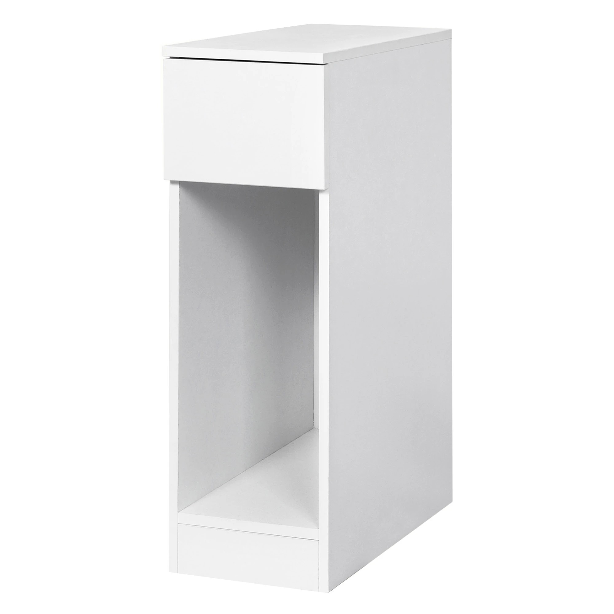 1 Levede Slim Bedside Table Nightstand Side Table Storage Bedroom Narrow Cabinet - White, 1 of 9