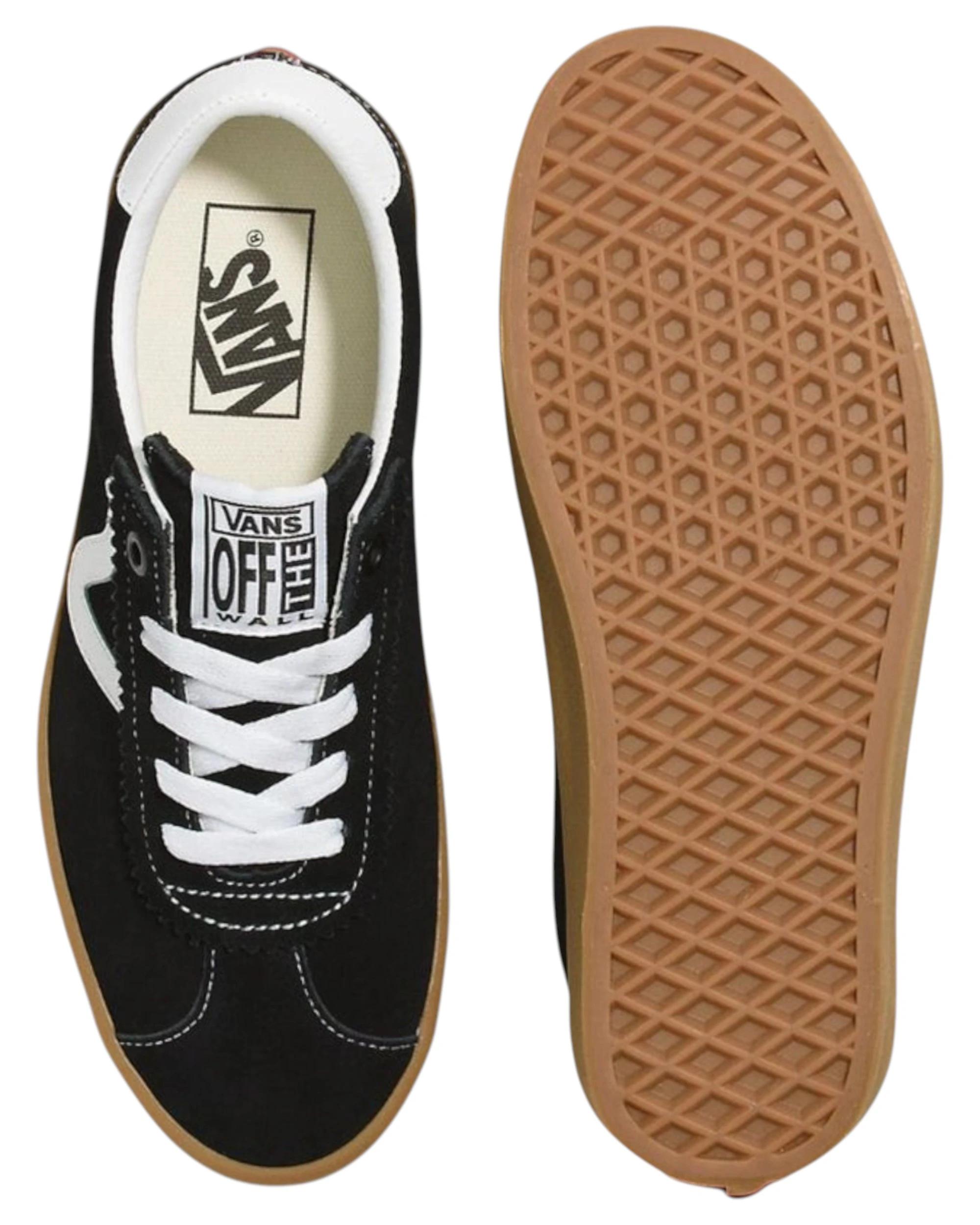 4 Vans Mens Sport Low Black/ Gum Lace Up Shoes BLACK/GUM, 4 of 4