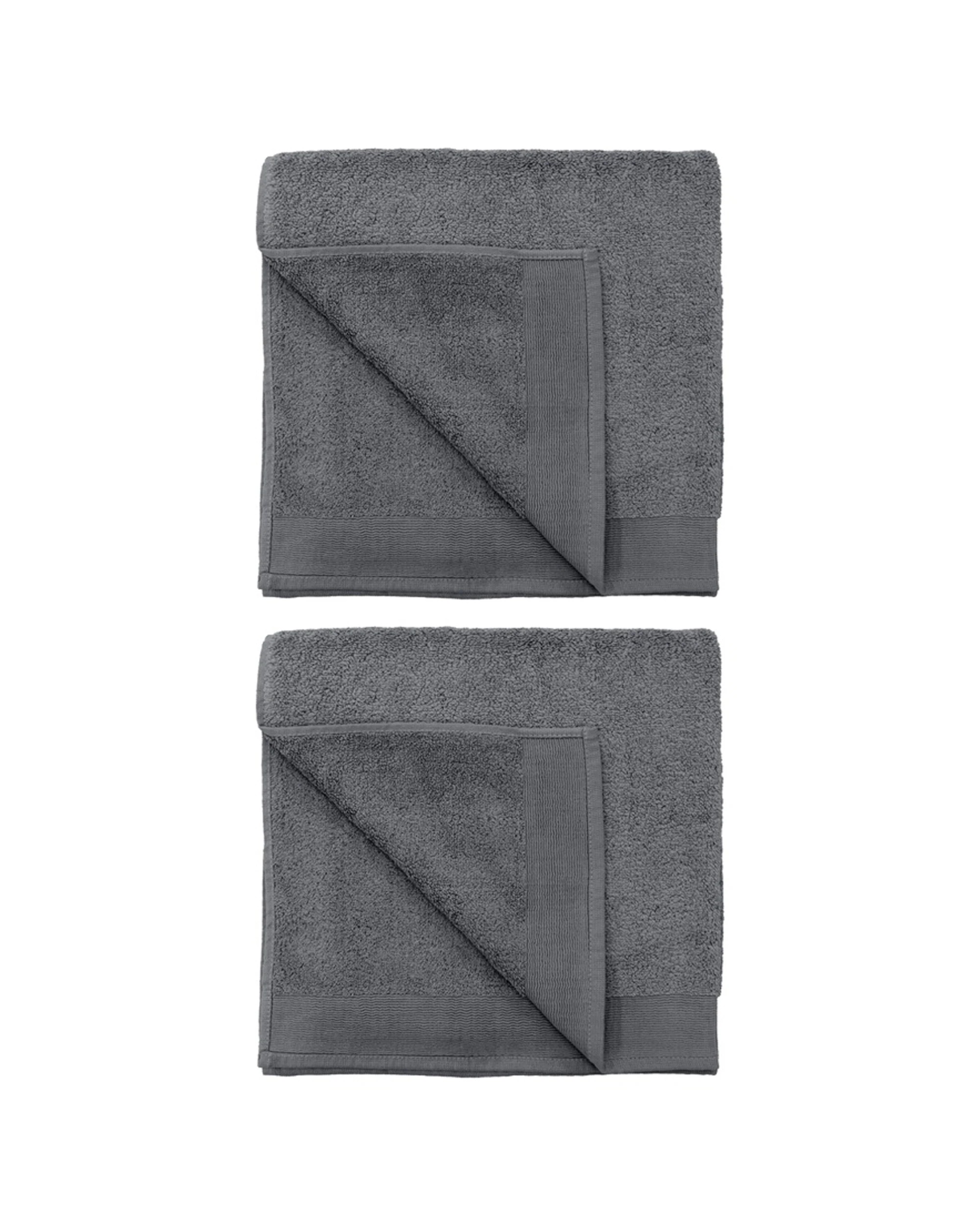 1 Bambury Elvire 600gsm Soft Absorbent Cotton Bath Towel 2PK 68x137cm - Grey, 1 of 5