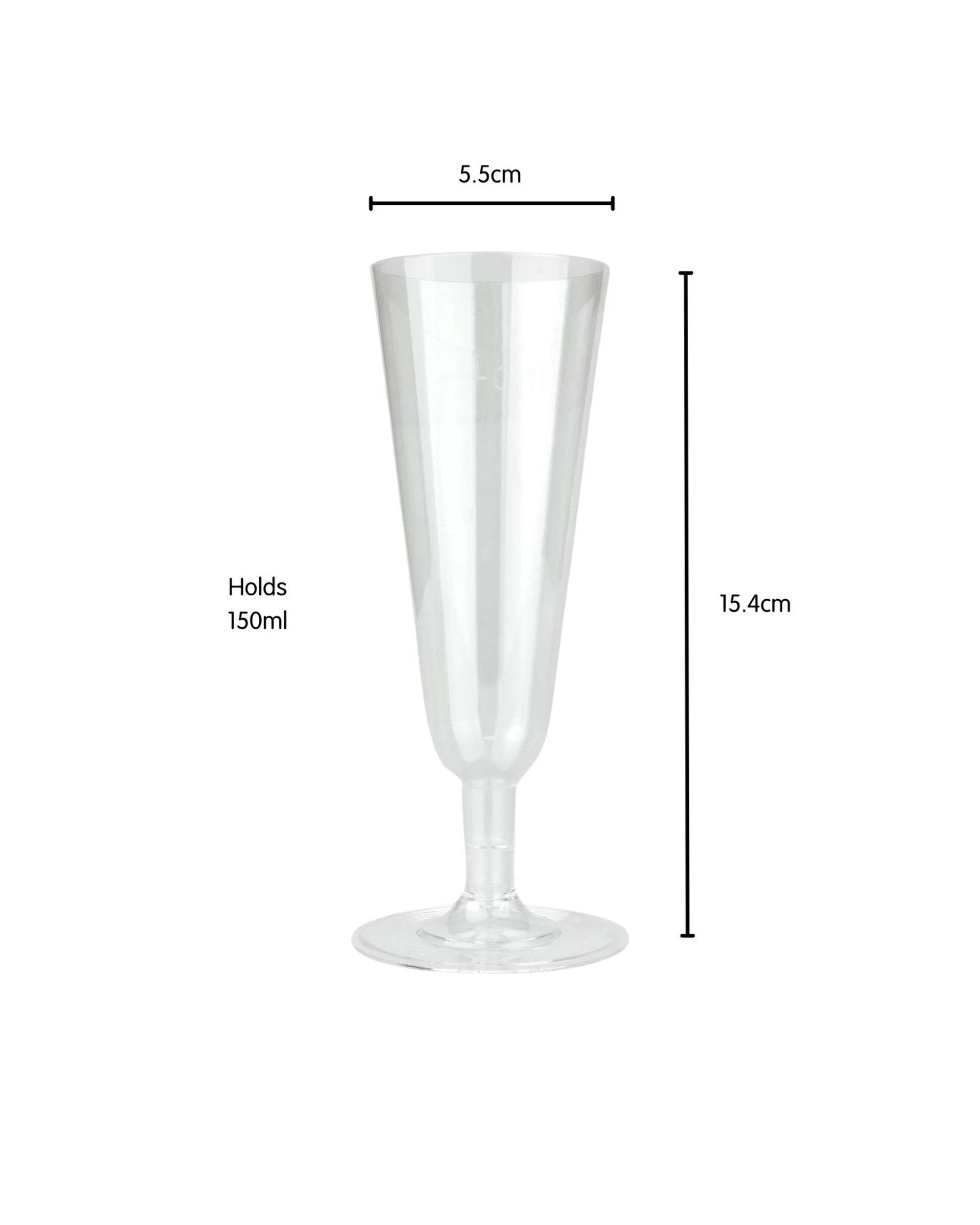 2 Partyware Clear Plastic Reusable Champagne Glasses Pack of 6, 2 of 2