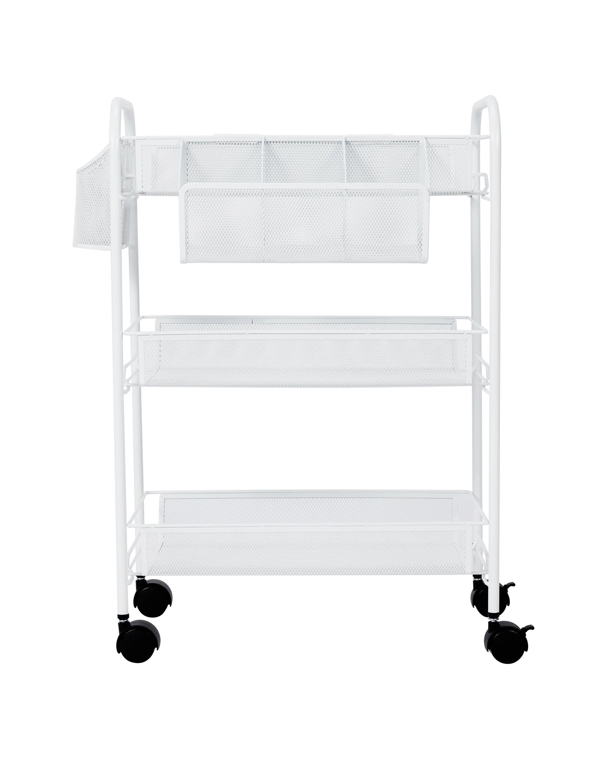 2 3 Tier Metal Trolley - White, 2 of 9