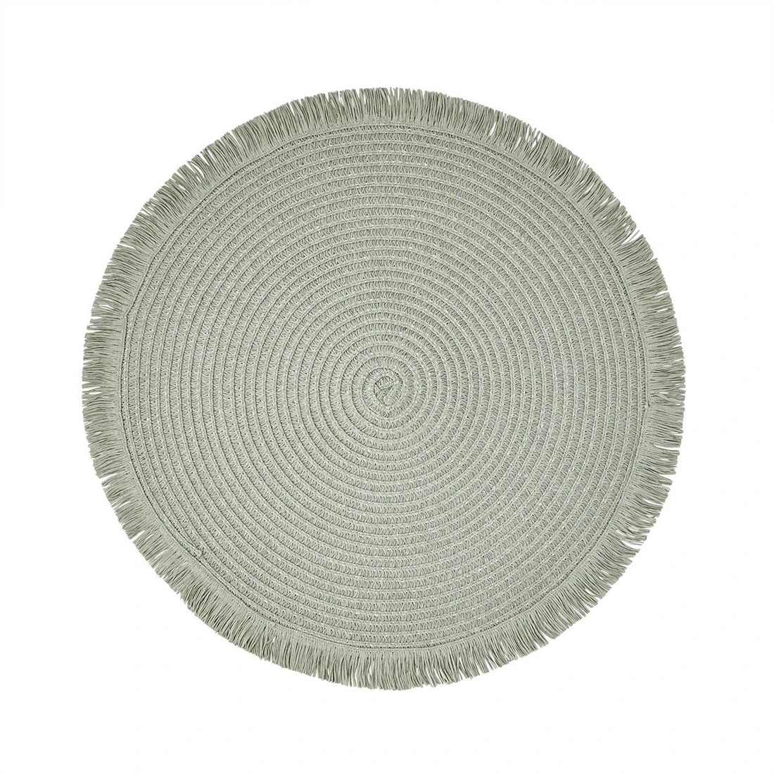 1 Sage Green Fringed Placemat, 1 of 3