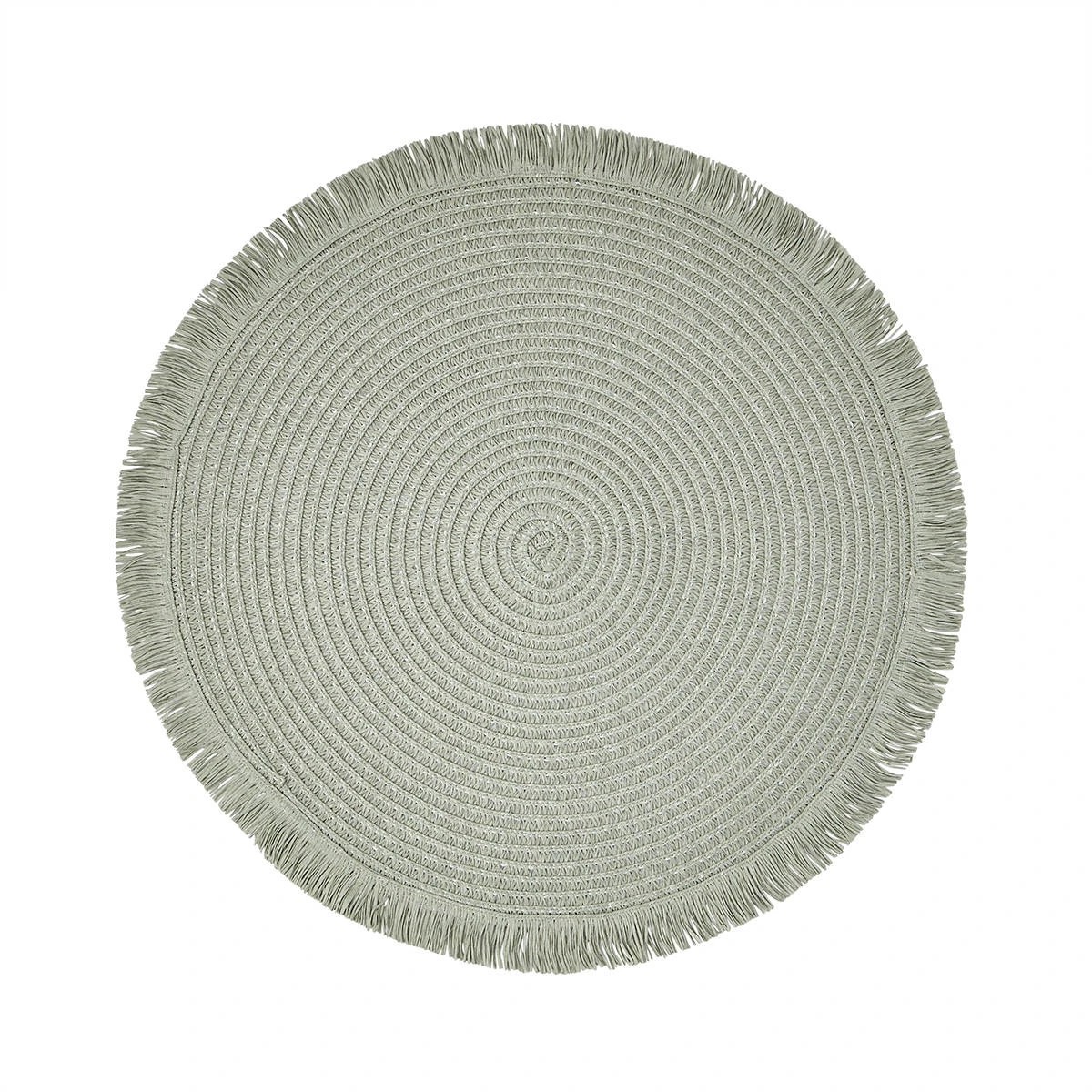 1 Sage Green Fringed Placemat, 1 of 3