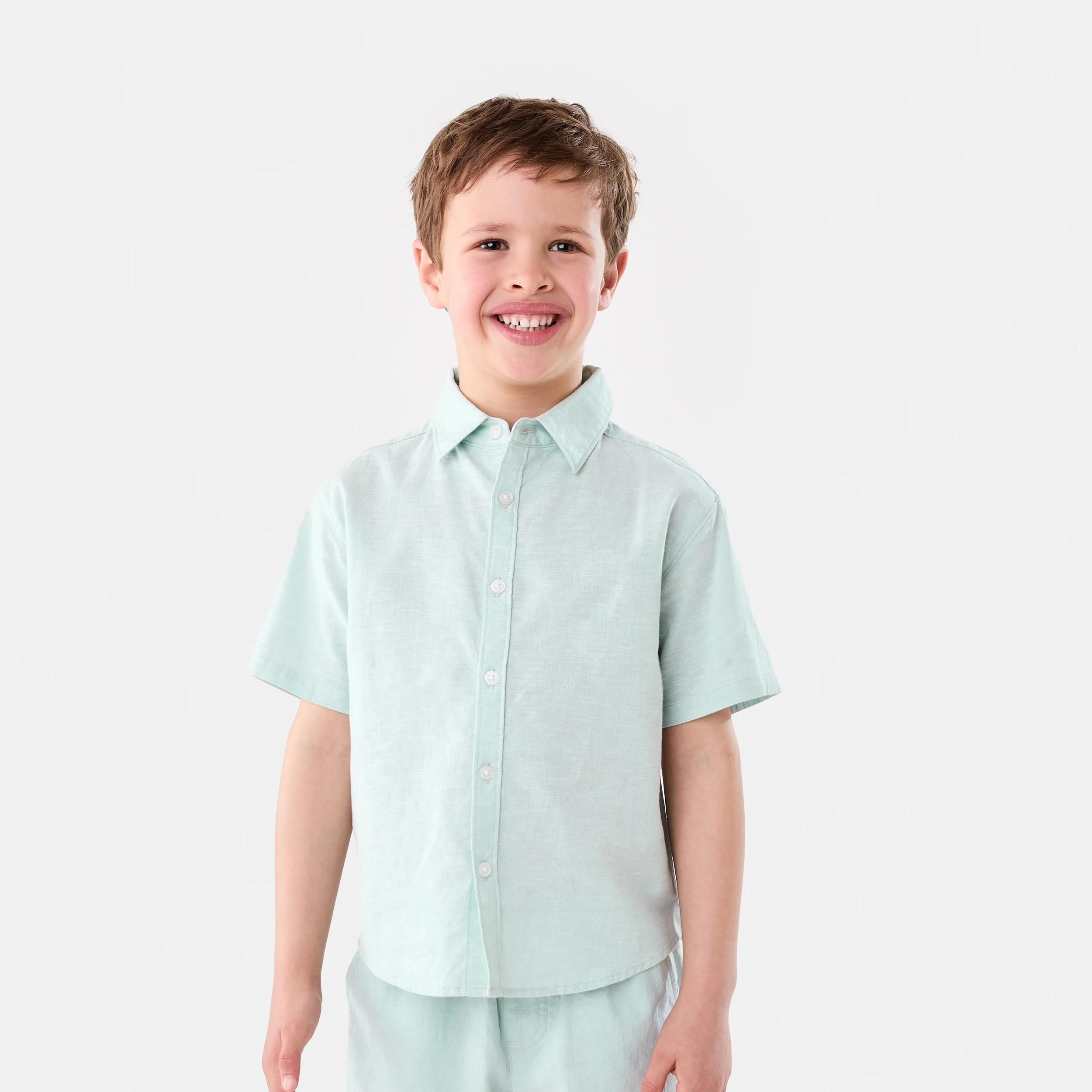 1 Linen Blend Shirt DUSTY EGGSHELL, 1 of 7