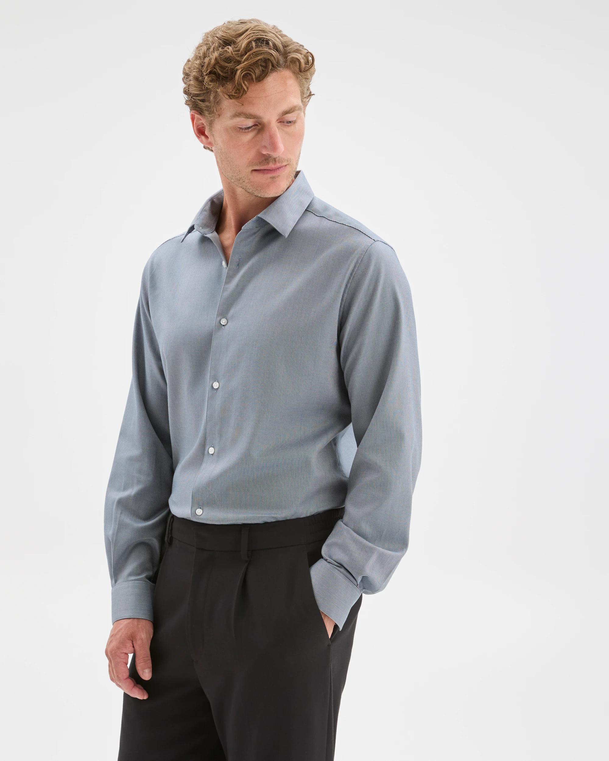 1 Preview Australian Cotton Textured Business Shirt FOREST GREEN, 1 of 7