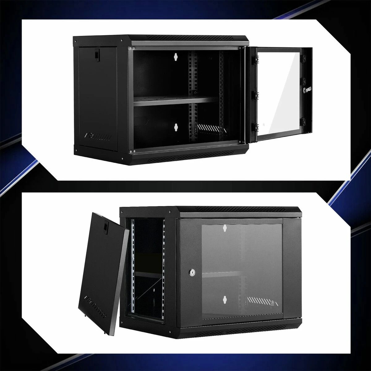 3 Ausway 12U Network Server Cabinet Rack Wall Mount Data Case Enclosure 19 Inch Deep with Locking Glass Door Removable, 3 of 9