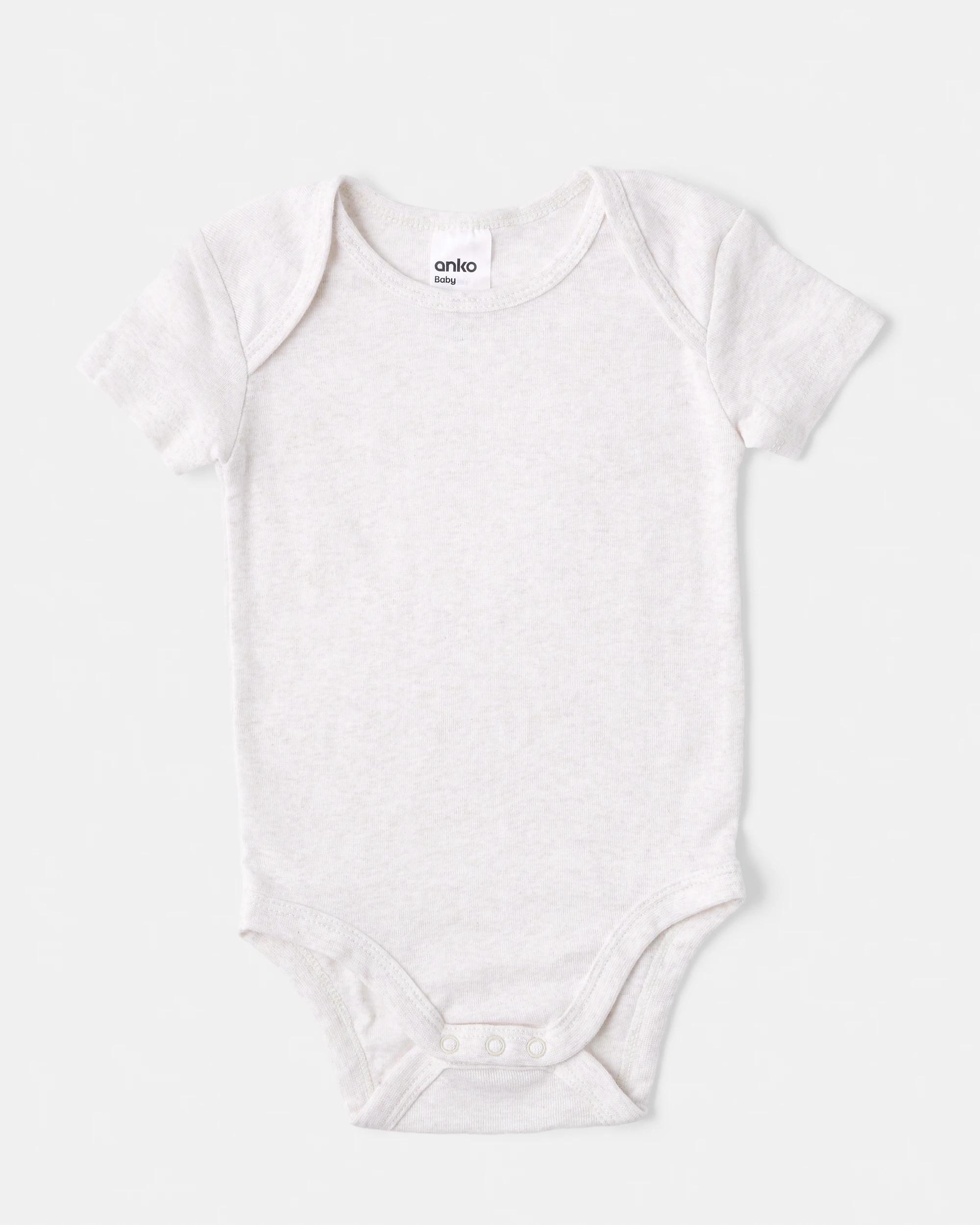 4 5 Pack Short Sleeve Bodysuits Bear, 4 of 10