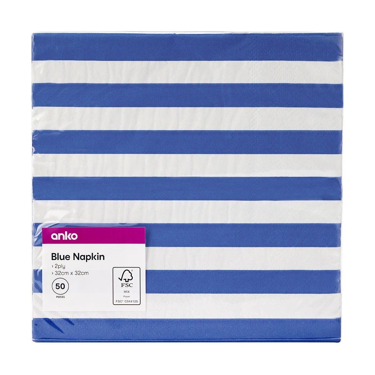 3 50 Pack Blue Stripe Napkins, 3 of 3