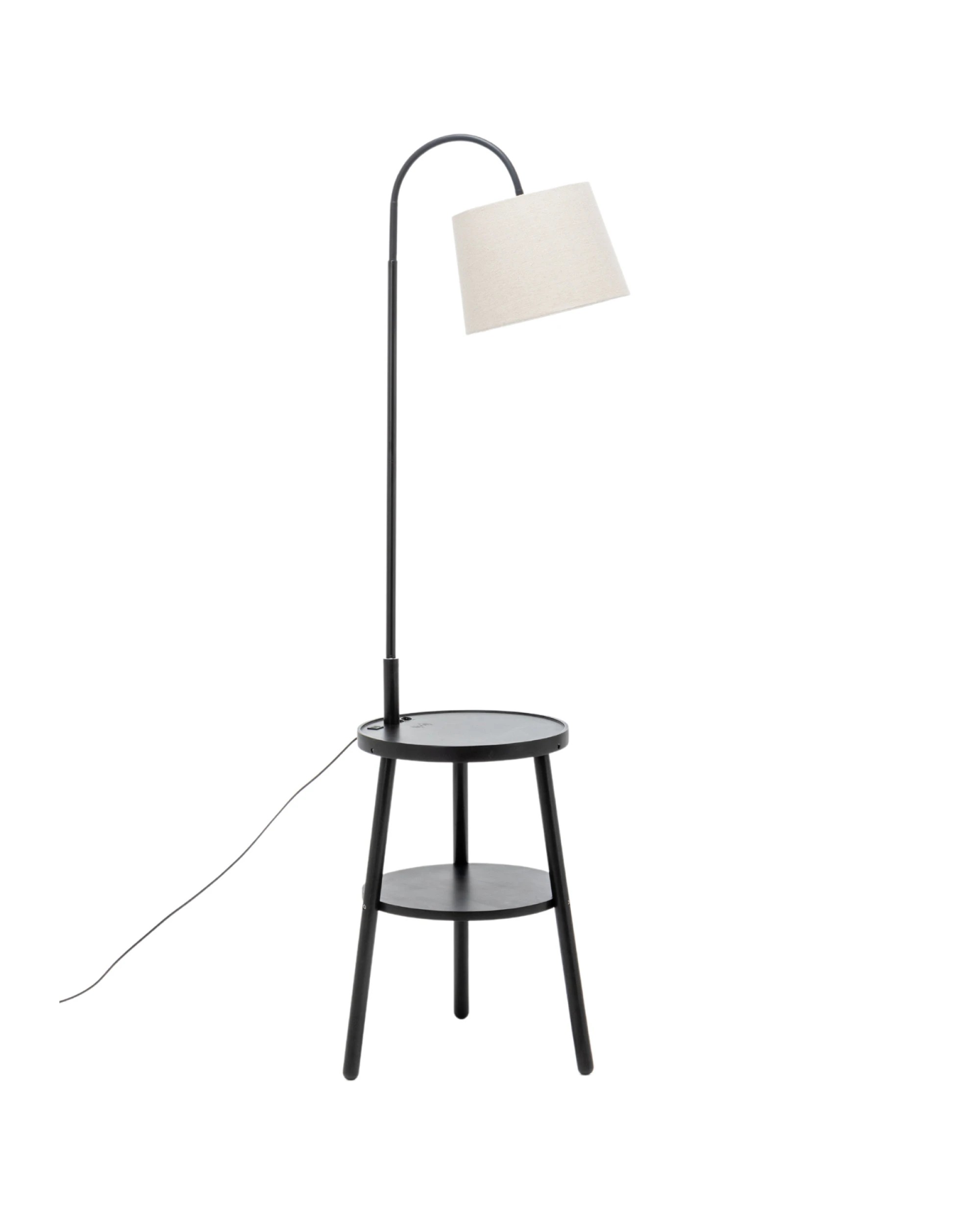 1 BR Home Naples Tripod Floor Lamp with Storage Drawer and USB Charging, 1 of 8