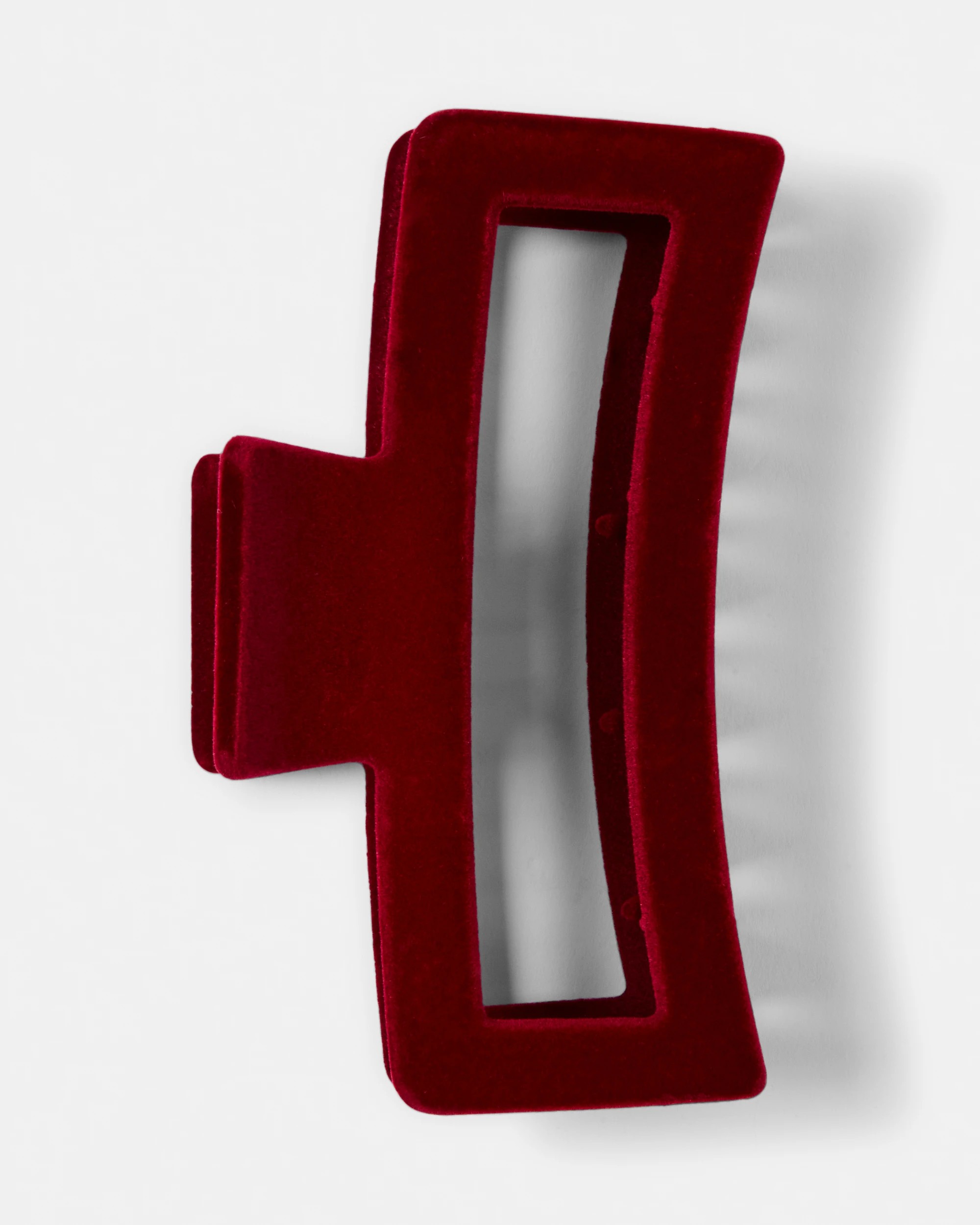 1 Red Velvet Rectangle Claw Hair Clip, 1 of 4