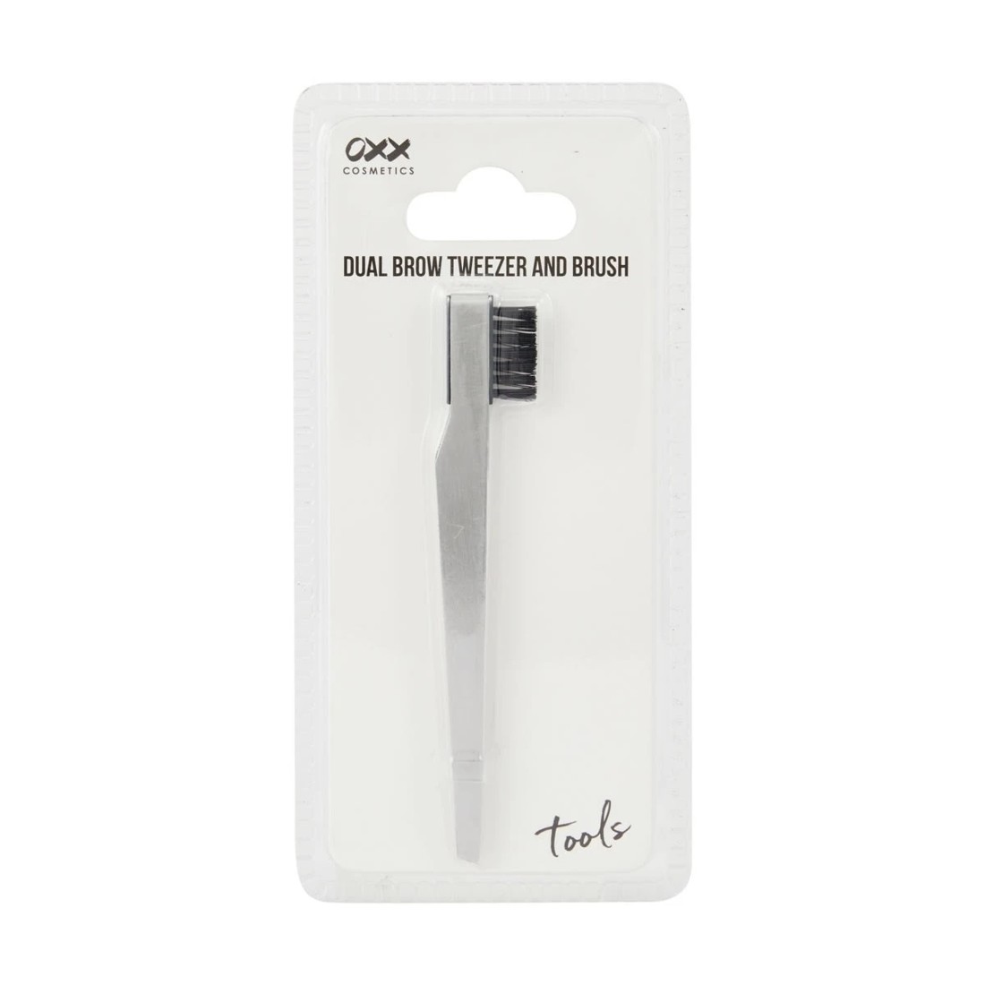 1 OXX Cosmetics Dual Brow Tweezer and Brush - White, 1 of 5