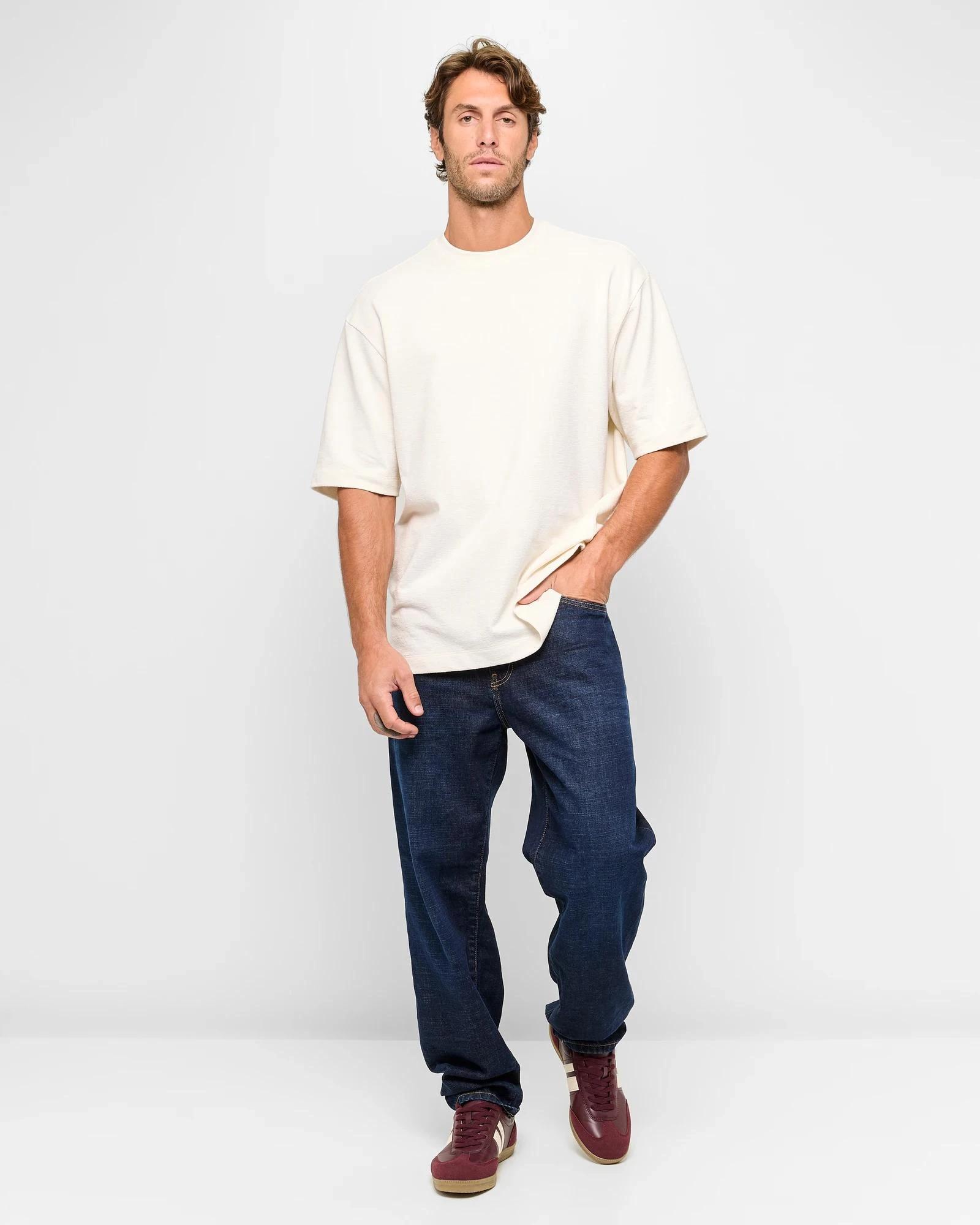 2 Target Australian Cotton Blend Relaxed Textured T-Shirt ECRU, 2 of 5