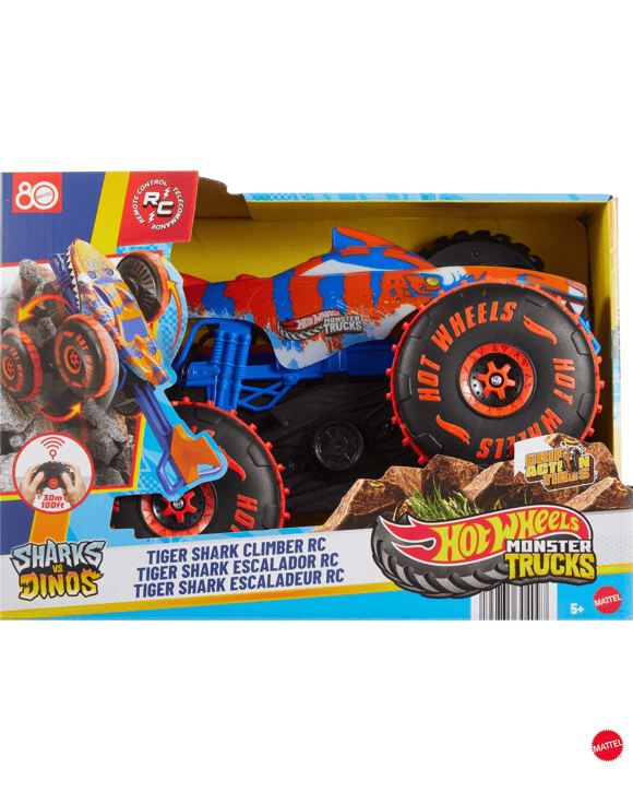 Mattel Hot Wheels Monster Trucks Tiger Shark Climber RC Vehicle - Multi