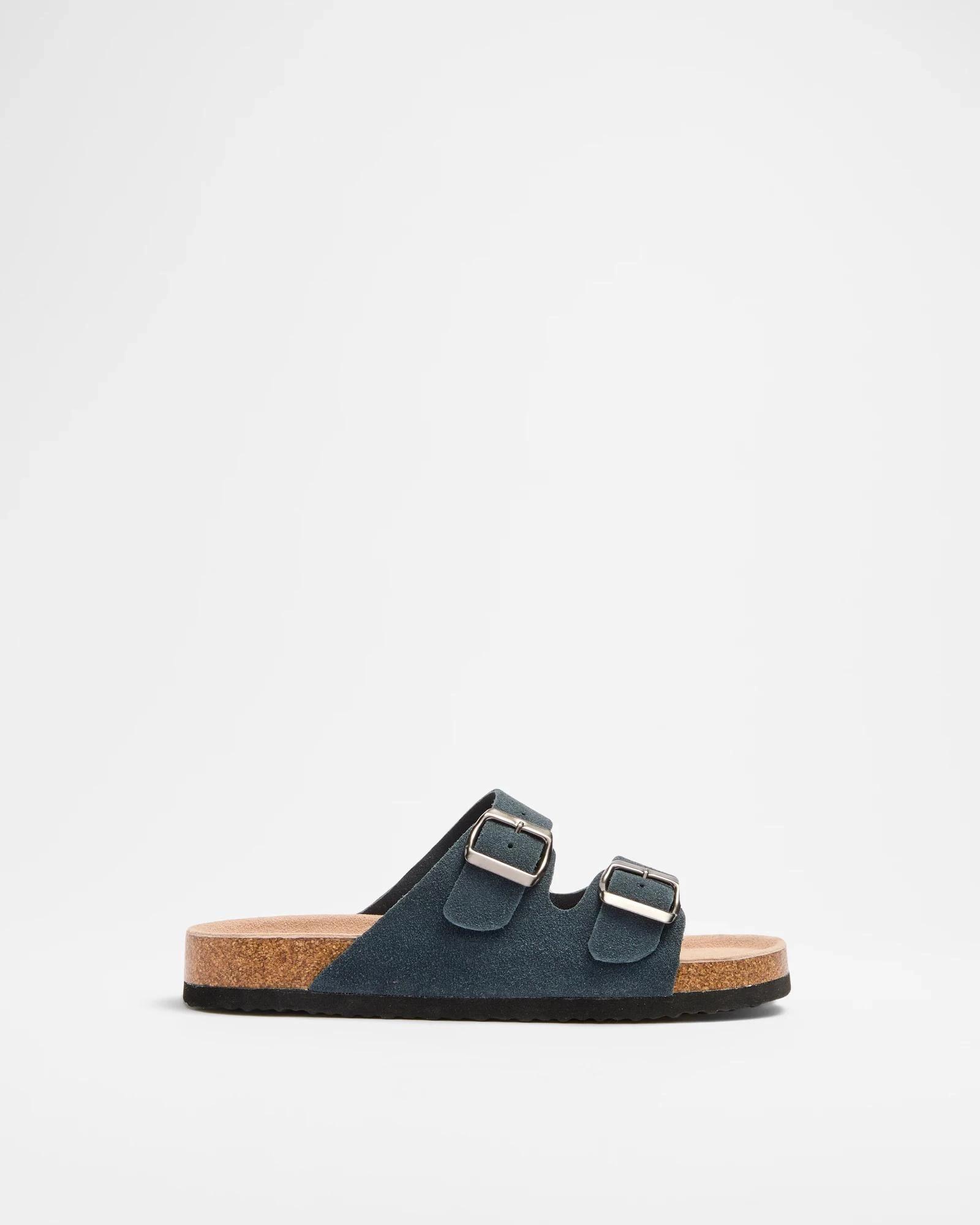 1 Target Boys Youth Leather Moulded Cork Sandals NAVY SUEDE, 1 of 2