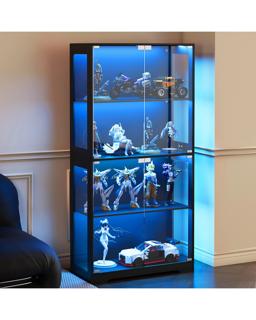 Advwin 4 Tier Display Cabinet Tall Storage Bookshelf Organizer Hallway Storage Cab