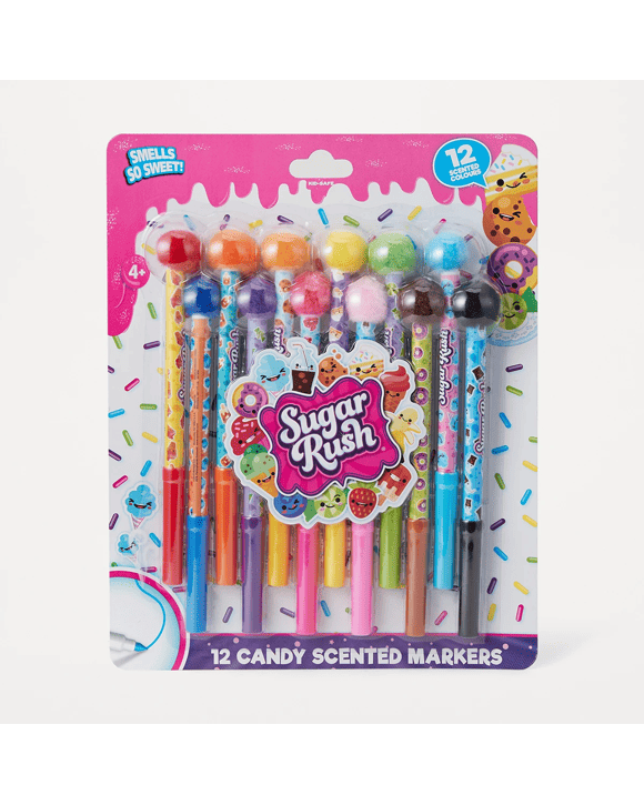 12 Pack Sugar Rush Candy Scented Fine Line Markers