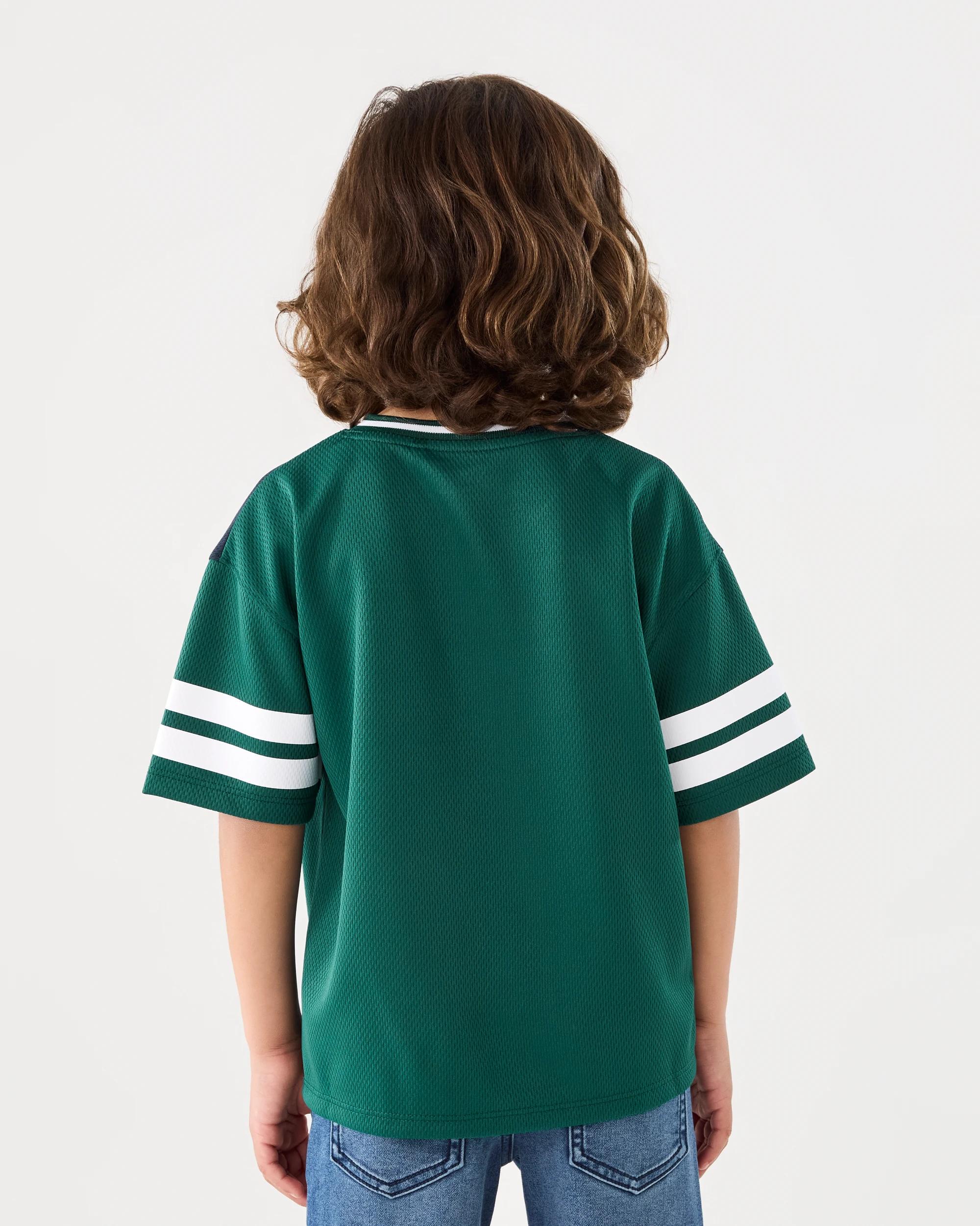 2 Oversized Sport Jersey Top Grn Varsit, 2 of 8