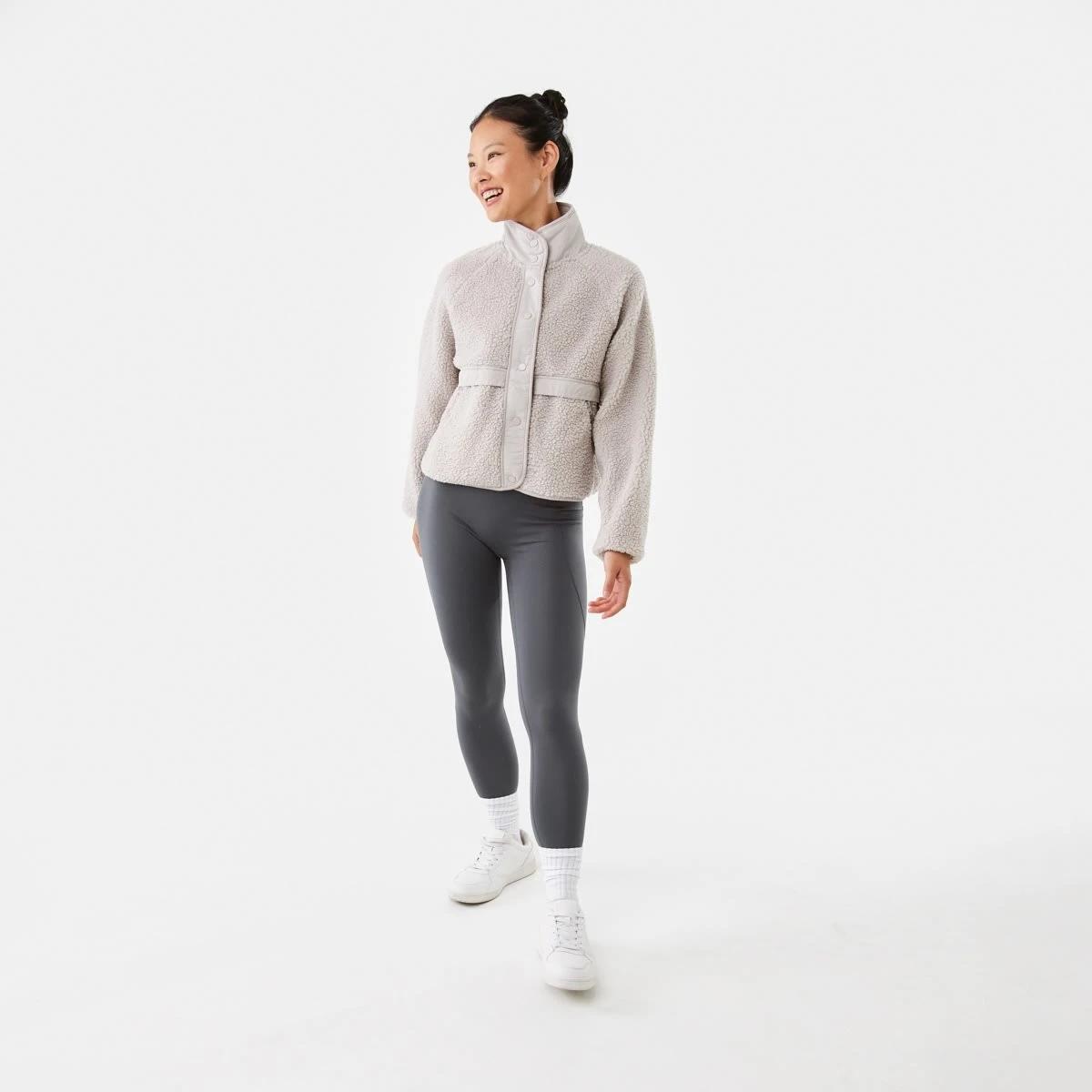 3 Active Womens Sherpa Patch Jacket Peak Grey, 3 of 9