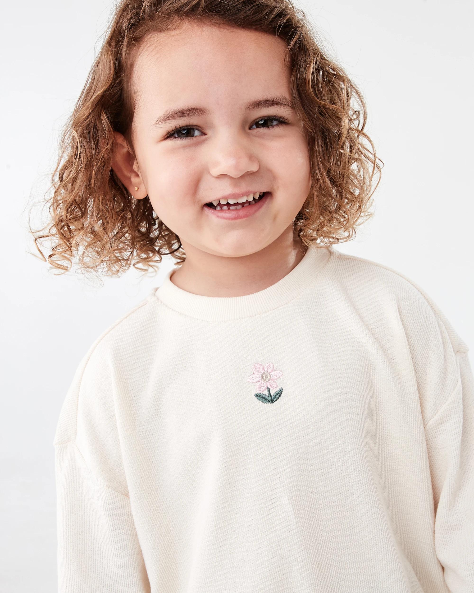 3 Slub Jacquard Crew Neck Sweater Bge Flower, 3 of 7