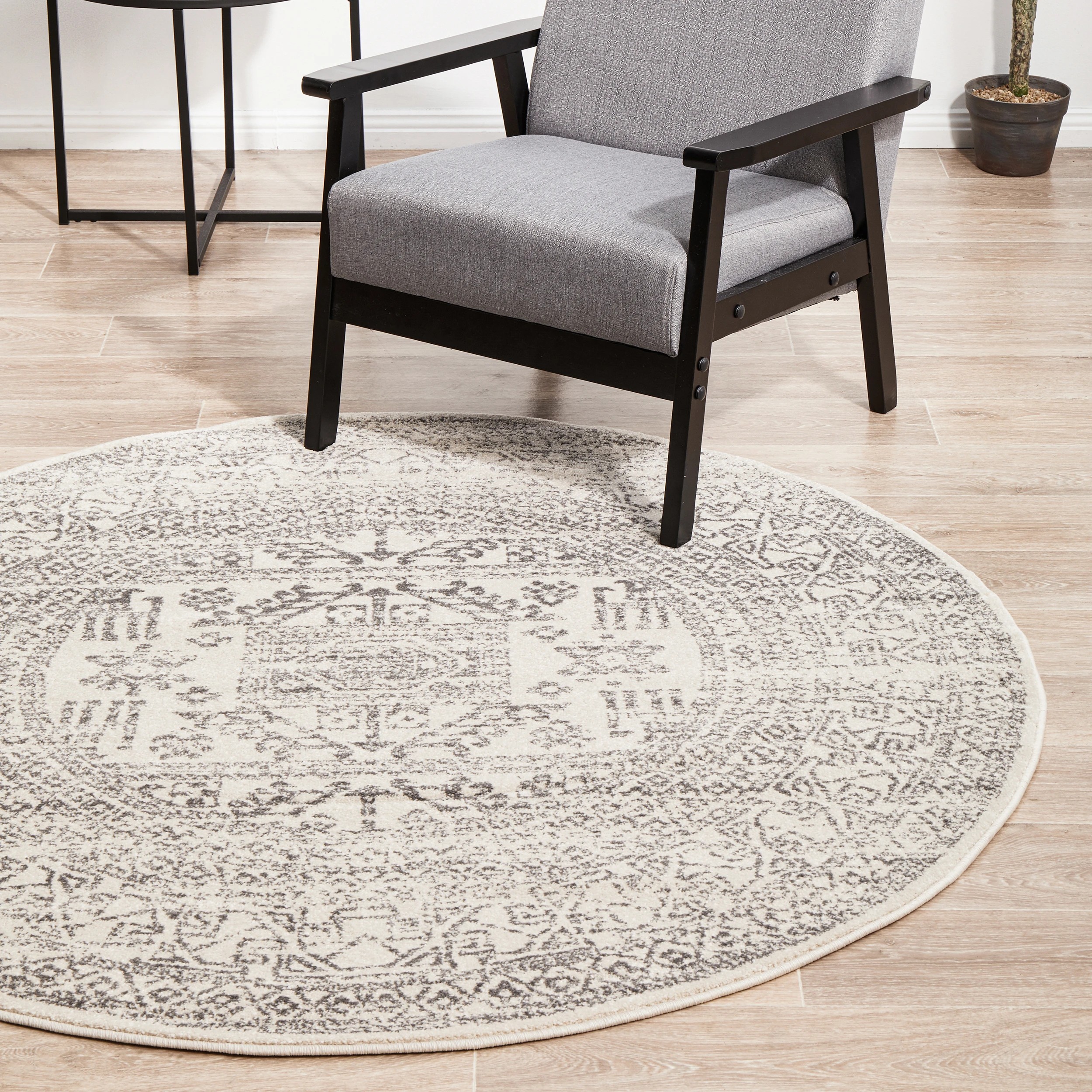 3 Common Ground Rugs Lustre Addison 150x150cm - Small Round Rug - Natural, 3 of 8