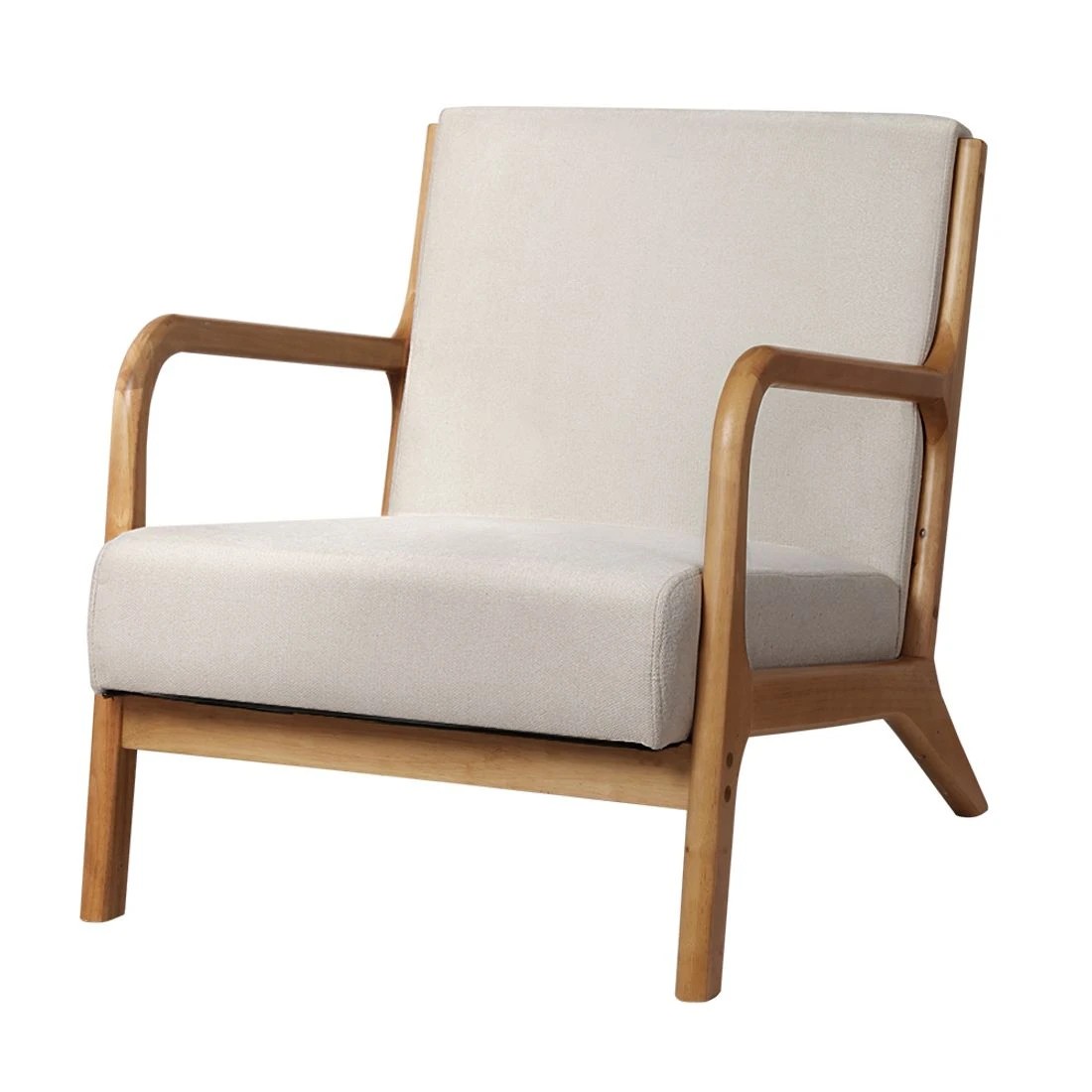 1 Artiss Armchair Fabric - Beige, 1 of 6