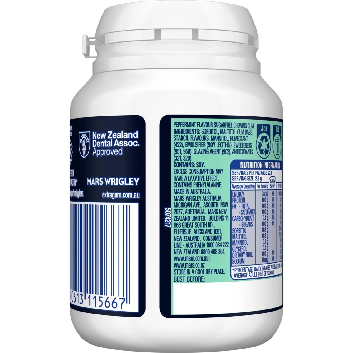 2 46 Piece Wrigley's Extra Intense Mint 64g, 2 of 5