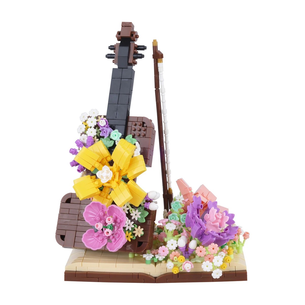 2 1236 Pieces Mini Blocks Flower Series: Flower Violin on Book, 2 of 4