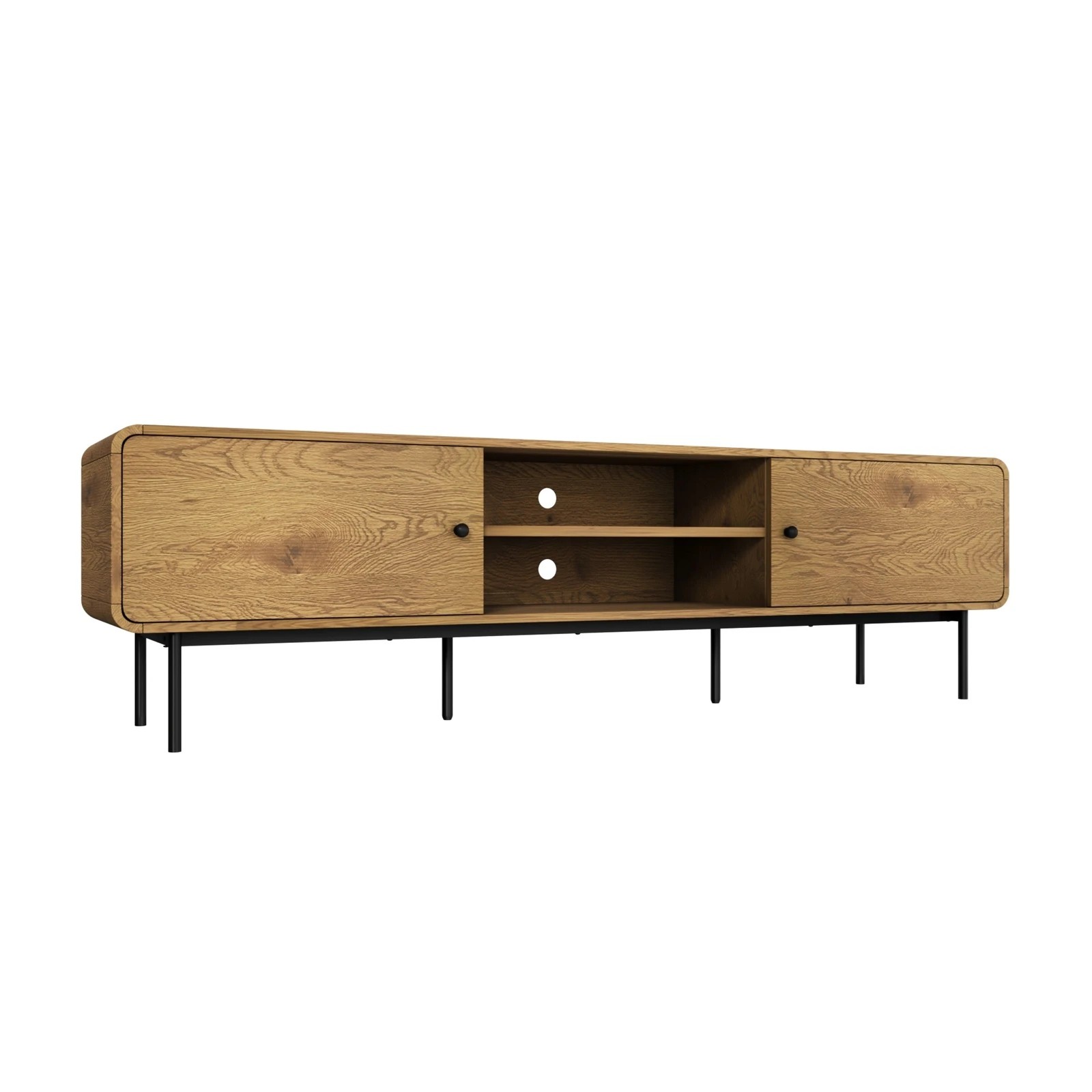 6 Oikiture Tv Cabinet Entertainment Unit 180cm Wooden
 - Natural, 6 of 9