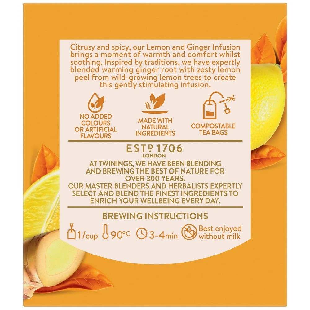 3 Twinings Lemon and Ginger Tea 10 Pack, 3 of 4