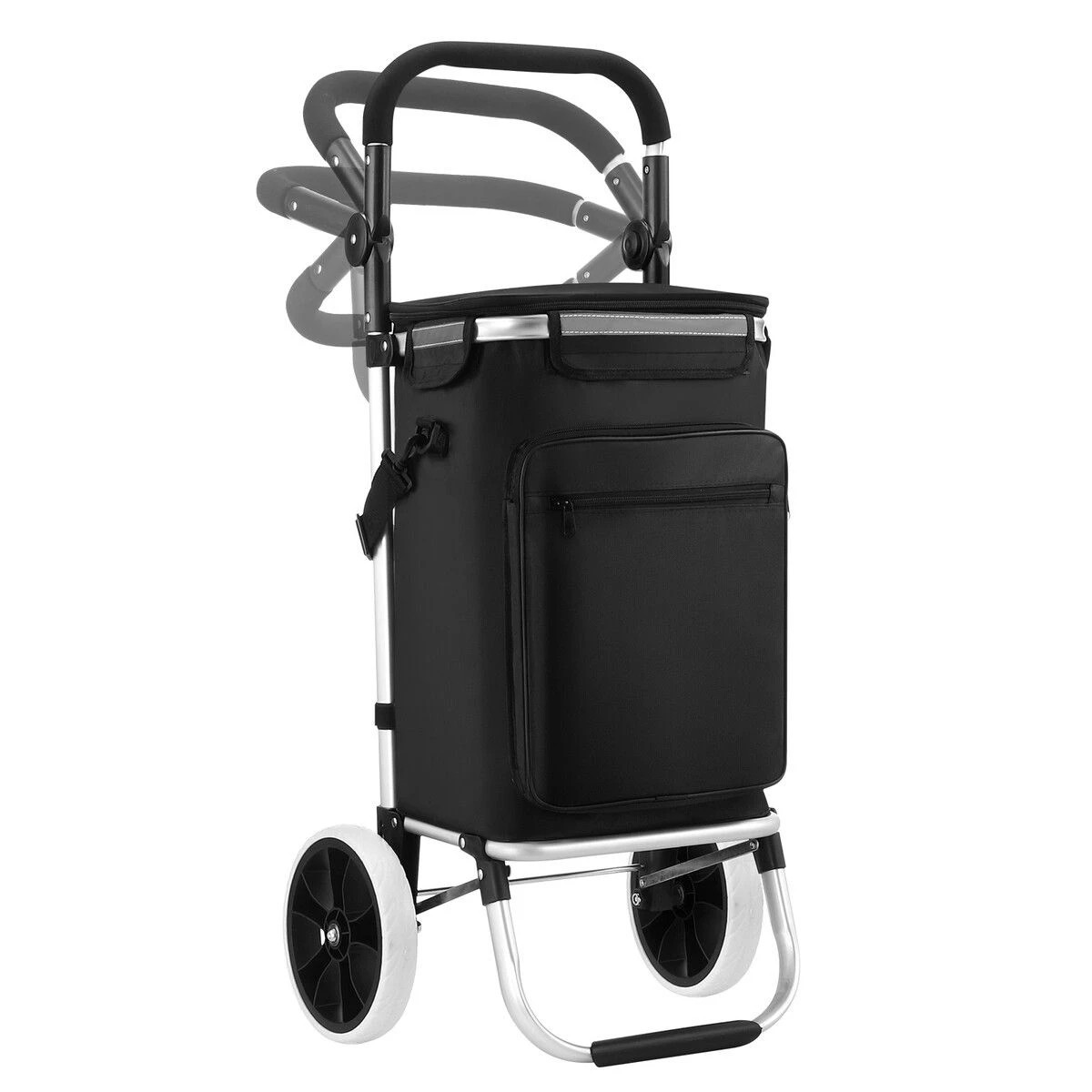 2 AUSWAY Aluminium Shopping Trolley Cart 55L Foldable Rolling Grocery Adjustable, 2 of 3