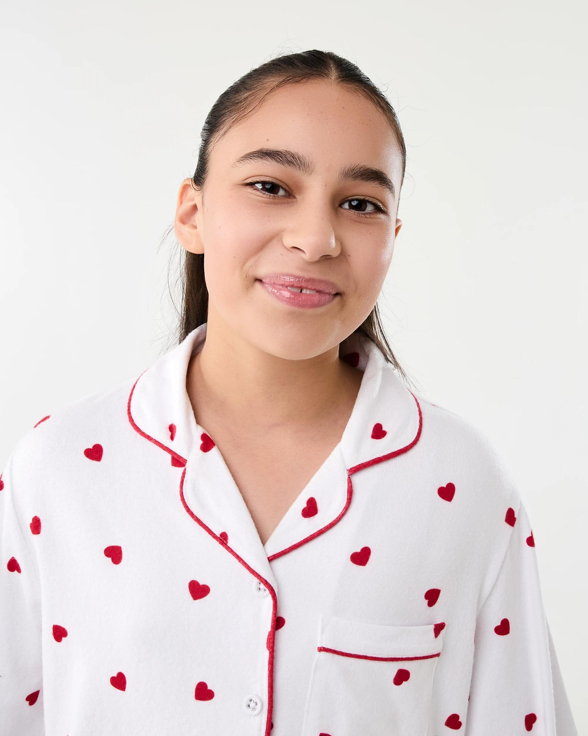 3 Hachi Button Down Pyjama Set Red Hearts, 3 of 7
