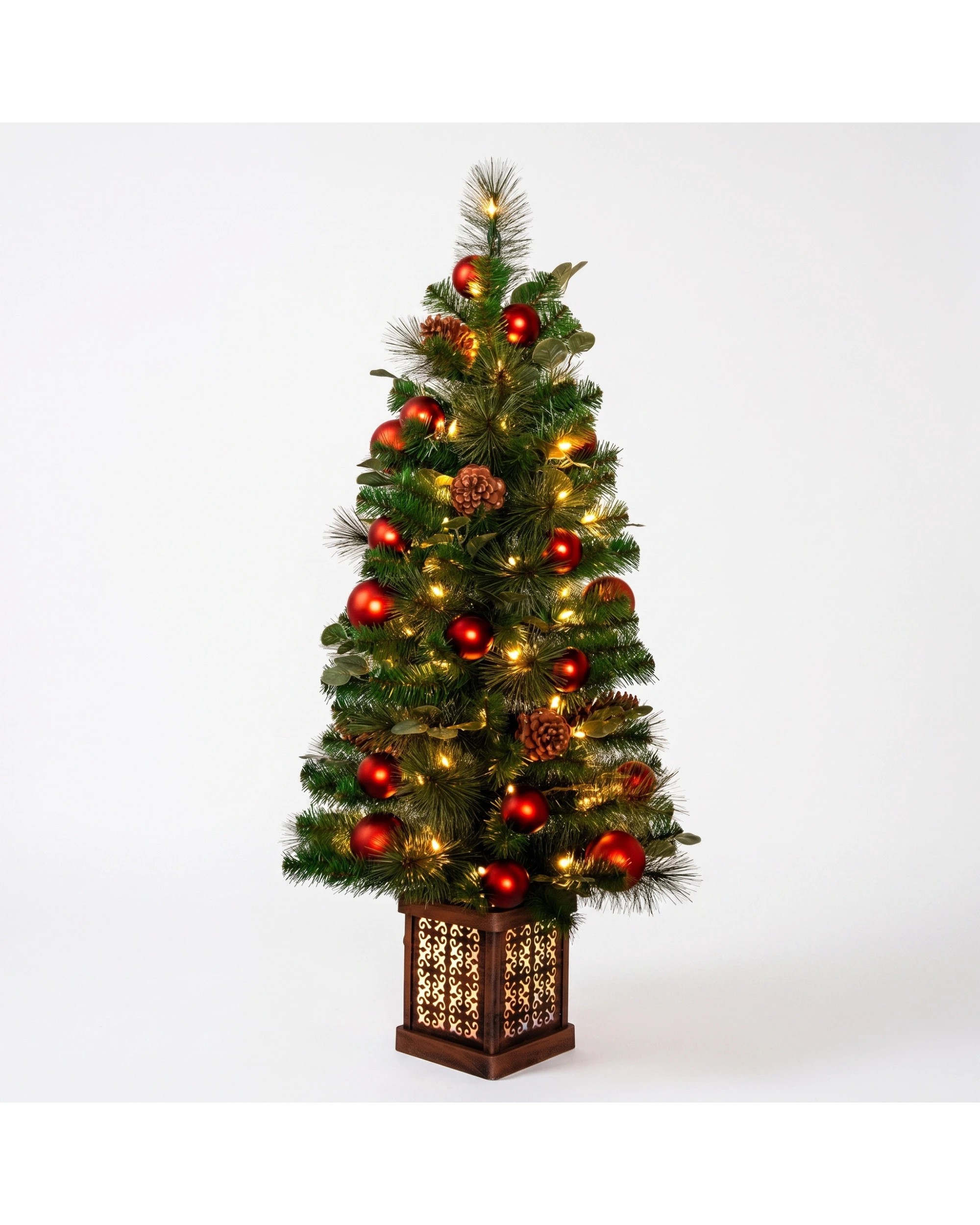 9 Christabelle 1.2m 4ft Sable Fir Potted Christmas Tree Pre Lit Multi Function LED Artificial Indoor Xmas Decor Home, 9 of 10