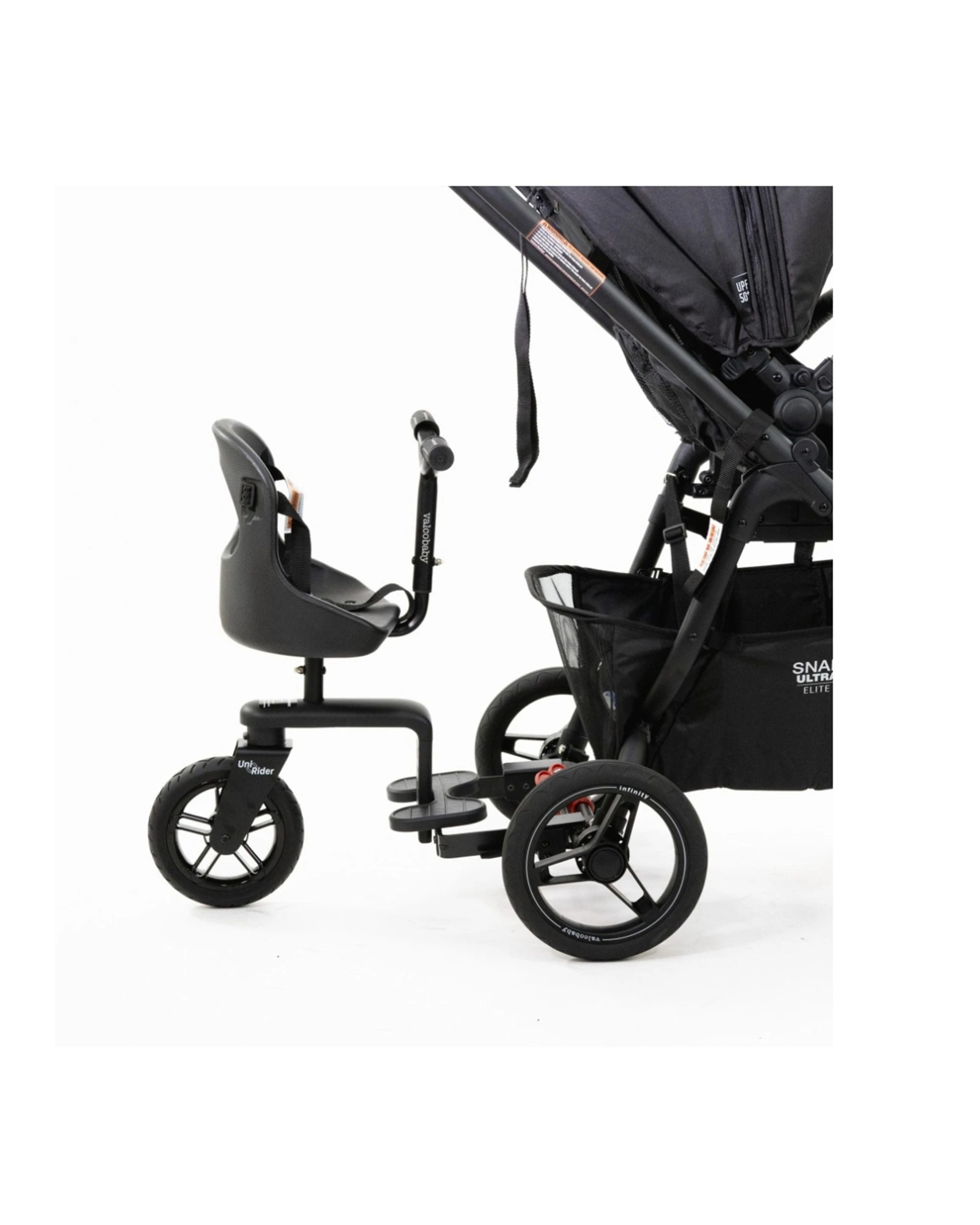 3 ValcoBaby Uni Rider Stroller Pram Ride-On Puncture Proof Wheels Kids 15m+ - Black, 3 of 8