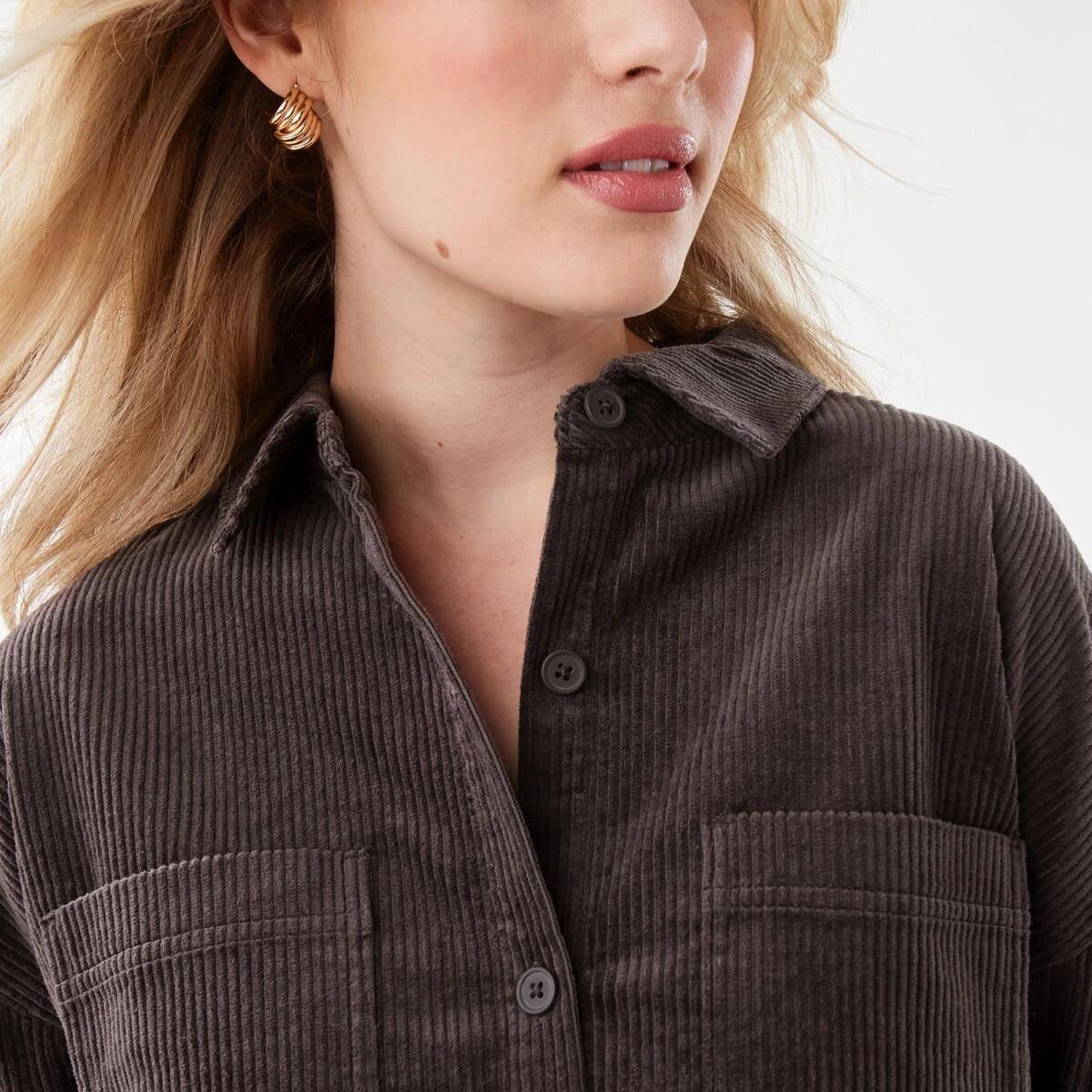 6 Long Sleeve Corduroy Shirt Espresso, 6 of 7