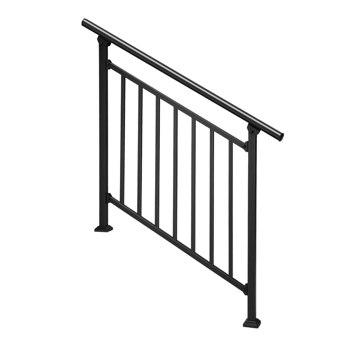1 Ausway Stair Handrail Railings 3-4 Steps Metal Adjustable Safety Guard Hand Rails Kit Indoor Outdoor Staircases, 1 of 3