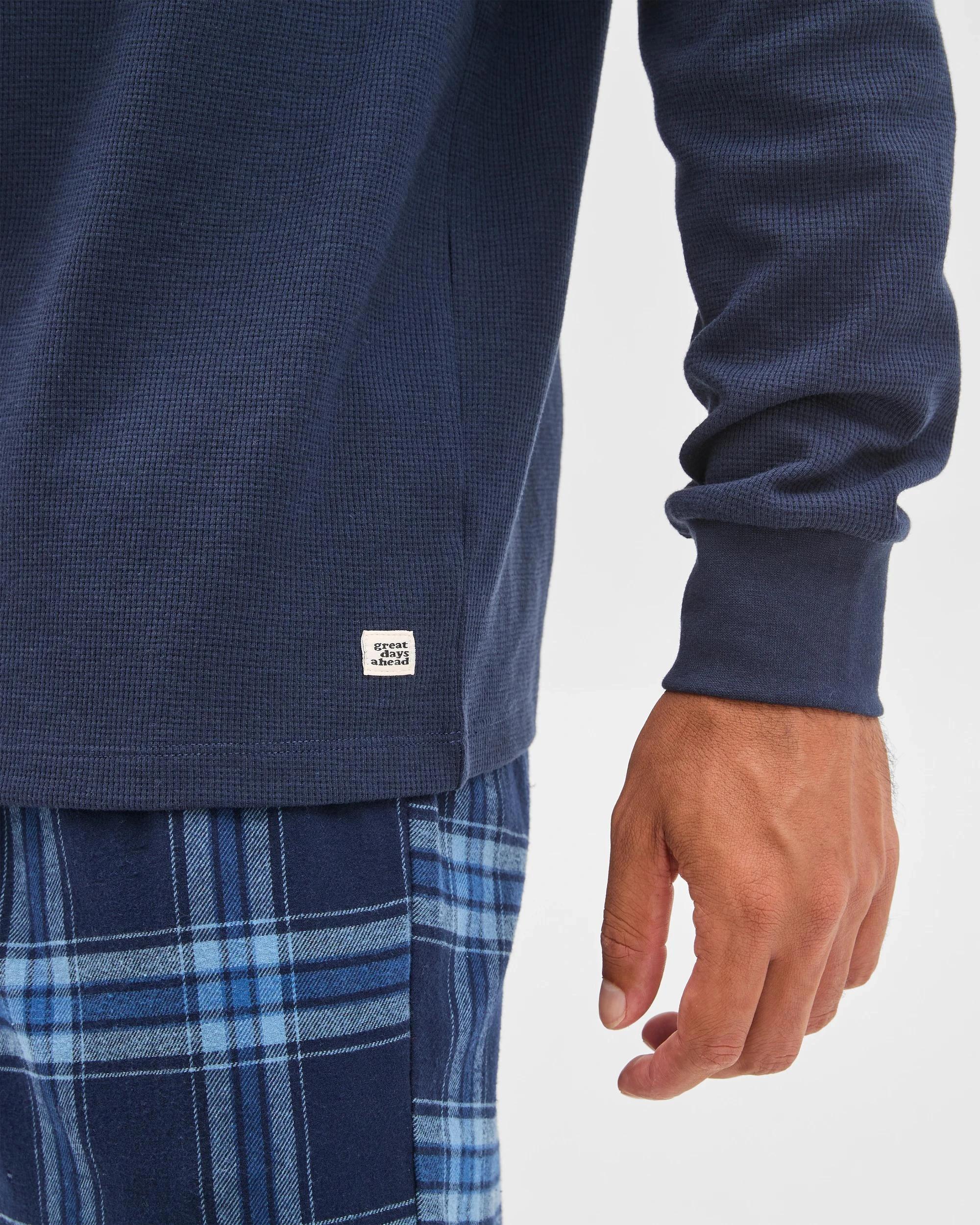 7 Target Man Waffle Flannelette Pyjama Set NAVY, 7 of 7