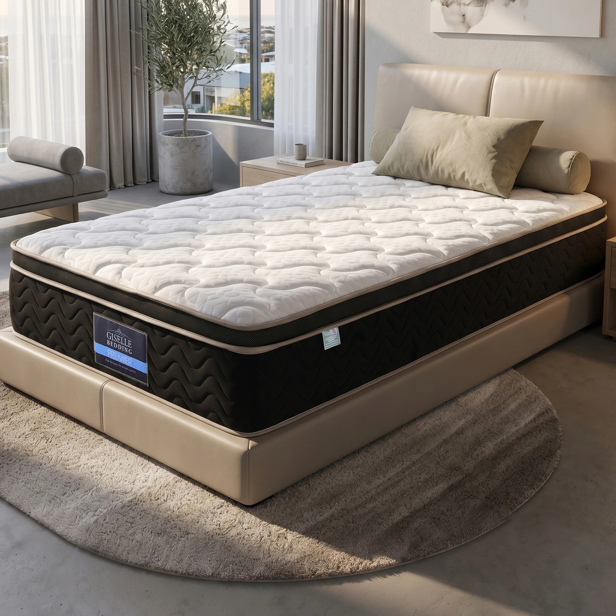 2 Giselle Bedding 35cm Mattress Firm with Copper Memory Foam and Edge Support - Single Bed - Multi, 2 of 9