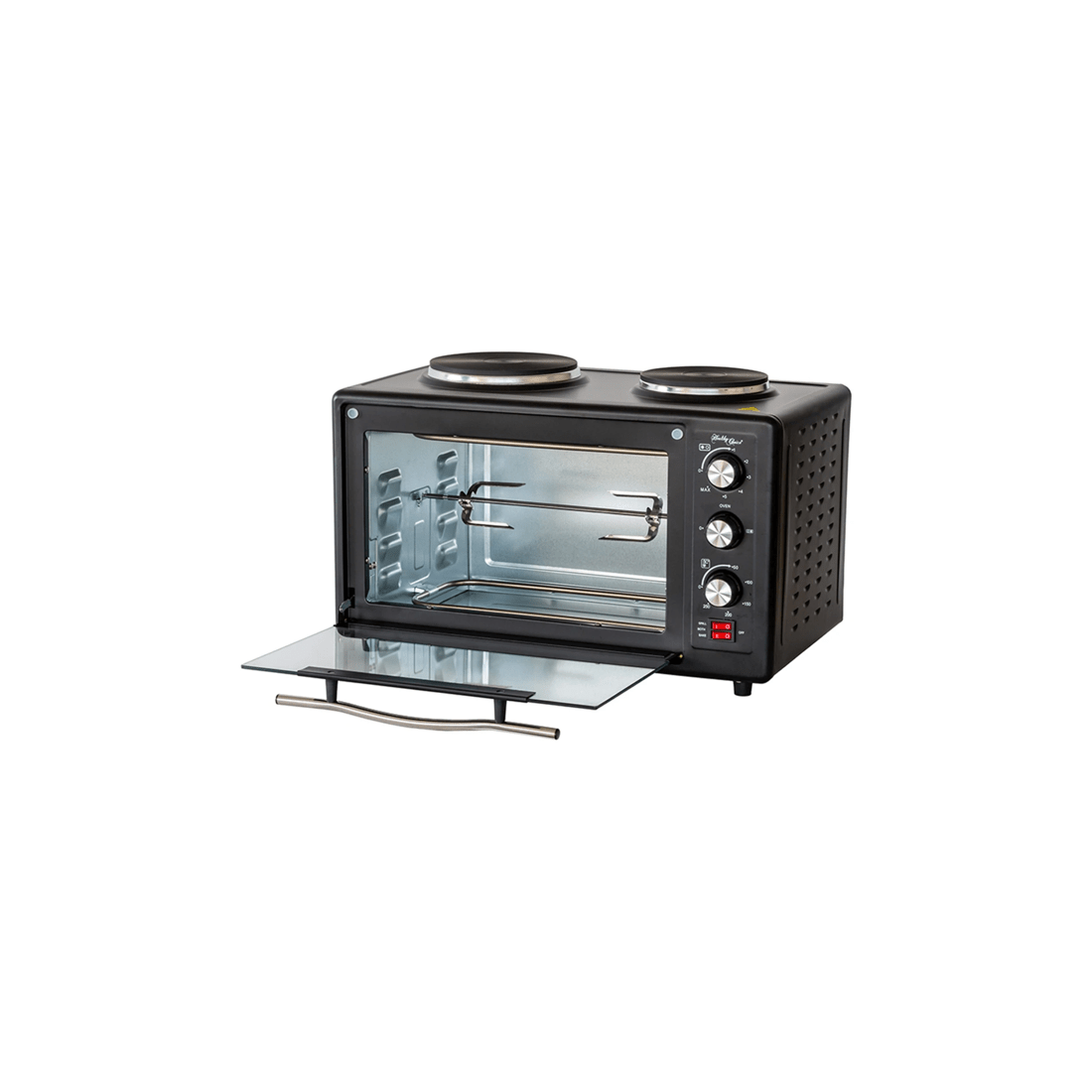 1 34l 1700w Portable Electric Rotisserie Grill/toaster Oven/dual Cooktop/hot Plate
 - Black, 1 of 7