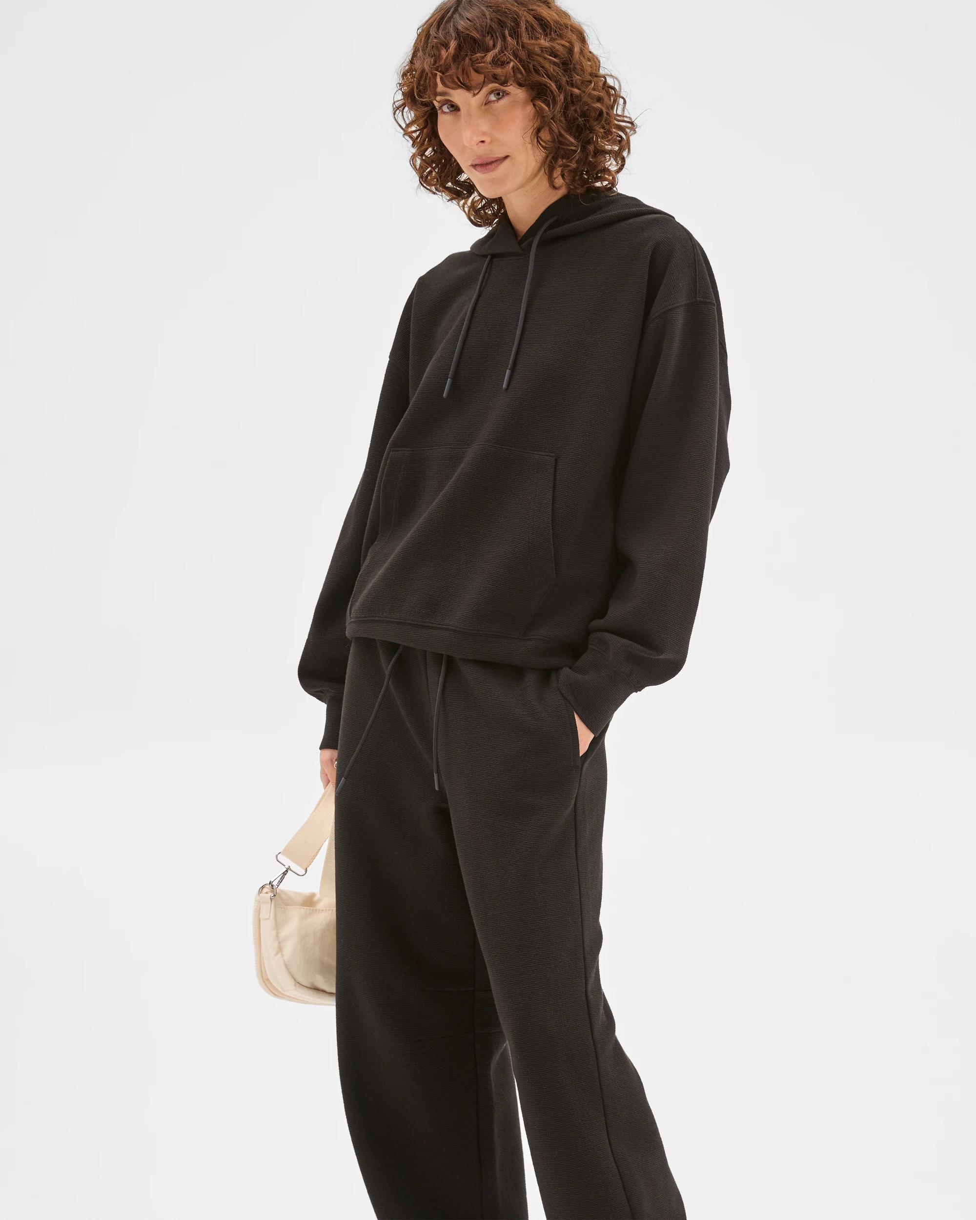 3 Target Active Active Australian Cotton Blend Crinkle Hooded Jumper BLACK, 3 of 7